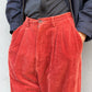 C.P. Company 1980s 'Navy Arctic' Rust Orange Pleated Cord Pants - Size 31