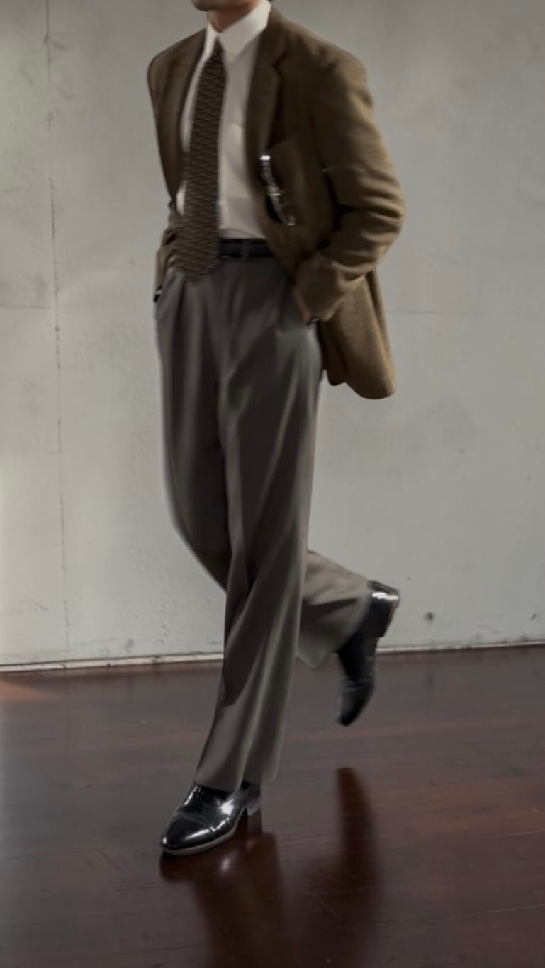 Emporio Armani 1980s 2B Textured Speckled Wool Blend Sport Jacket Blazer - Size S