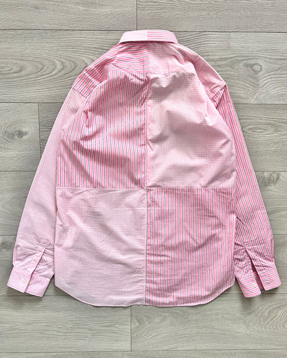 Comme Des Garcons SHIRT Pink Patchwork Shirt - Size M