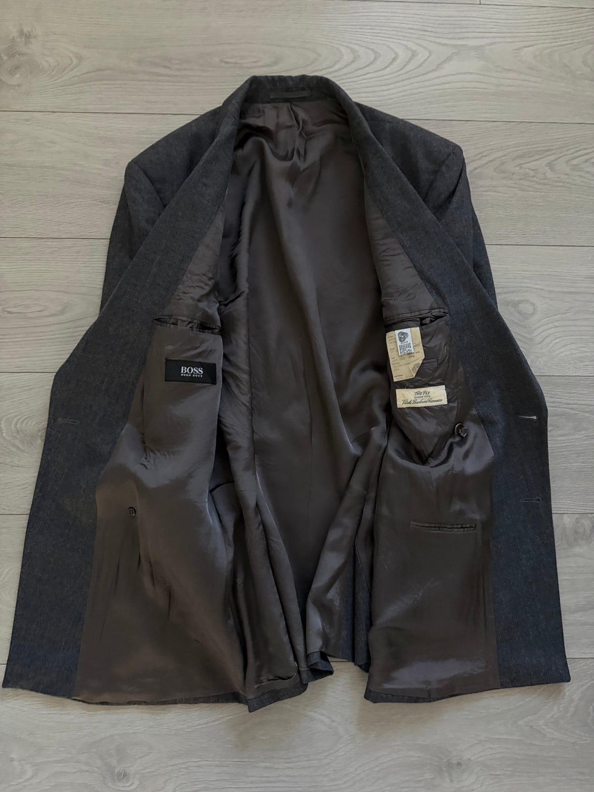 Hugo Boss 1980s Super 120s Peaked Lapel Double Breasted Wool Sport Jacket Blazer - Size XL