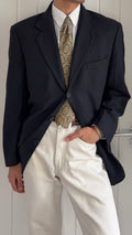 Emporio Armani 1990s 3B Navy Wool Sport Jacket Blazer - Size L