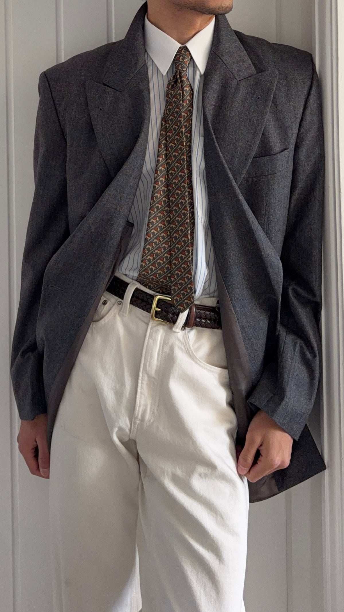 Hugo Boss 1980s Super 120s Peaked Lapel Double Breasted Wool Sport Jacket Blazer - Size XL