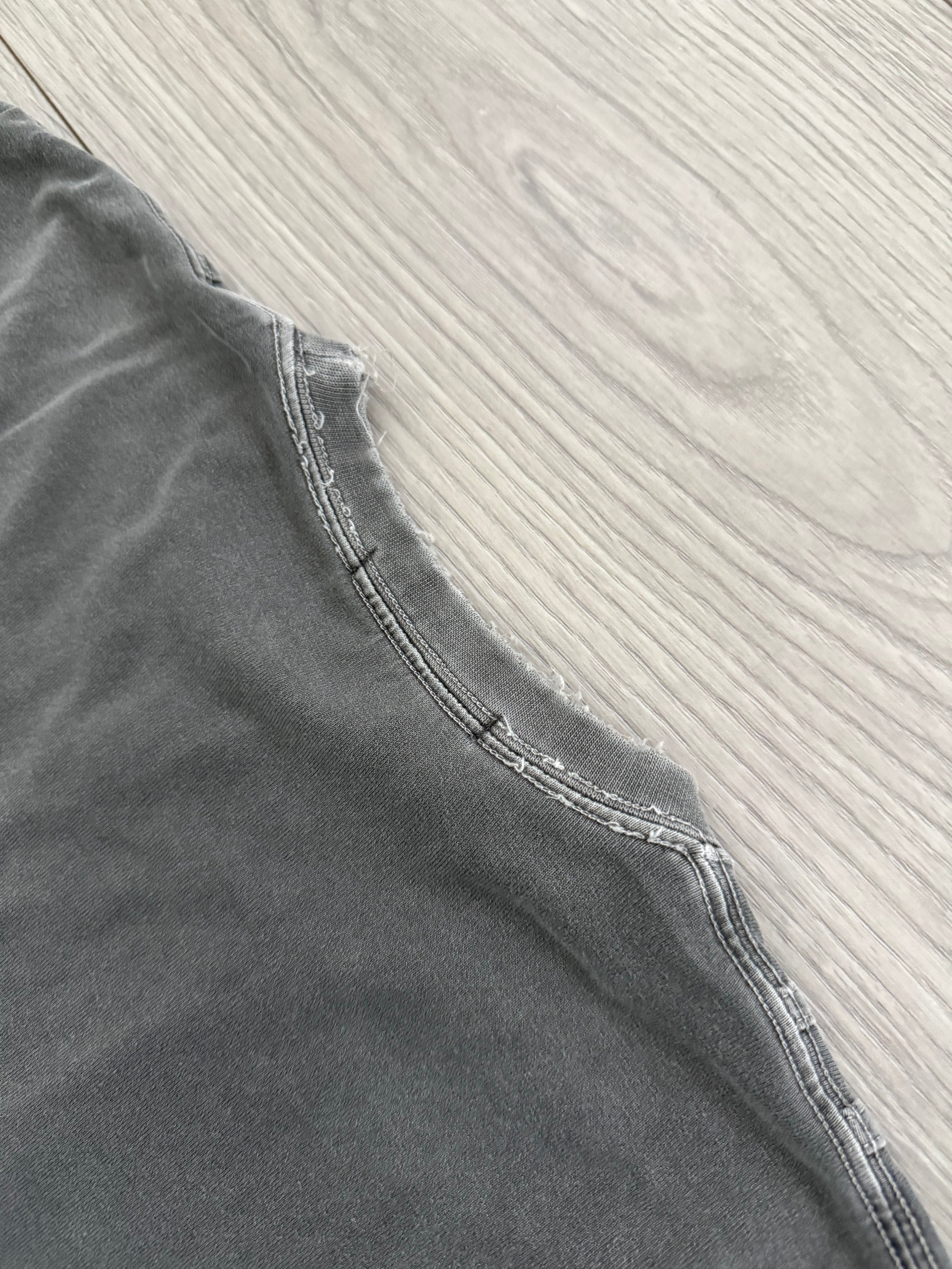 Issey Miyake Early 00s Washed Grey Distressed T-Shirt - Size L