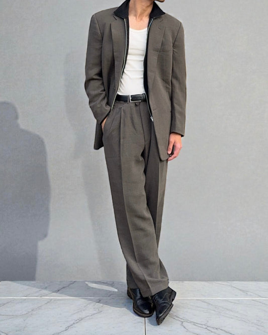 Giorgio Armani 1990s Brown Pleated Wool Suit - Size M Jacket / 32" Waist