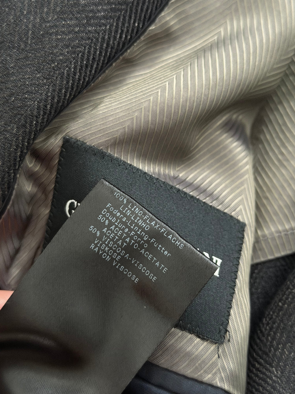 Giorgio Armani Black Label 2010 Denim Linen 2B Jacket  - Size L
