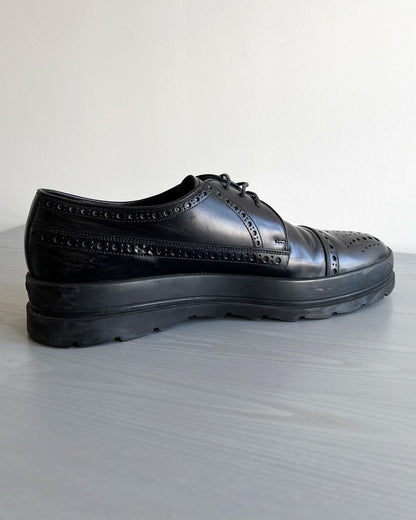 Prada Rubber Sole Brogue Derby Shoes - Size US10