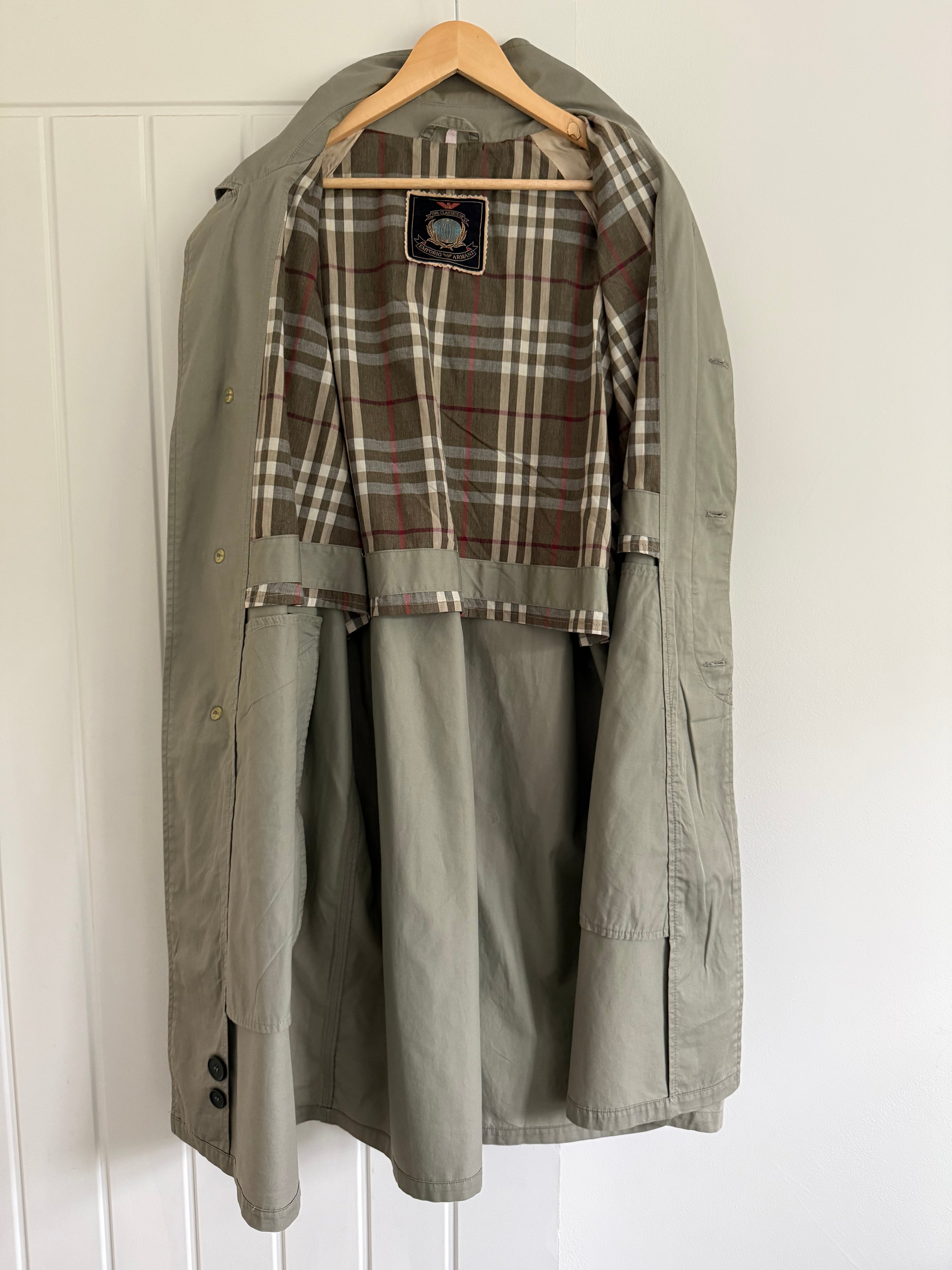 Emporio Armani 1980s Cotton Rain Overcoat - Size L