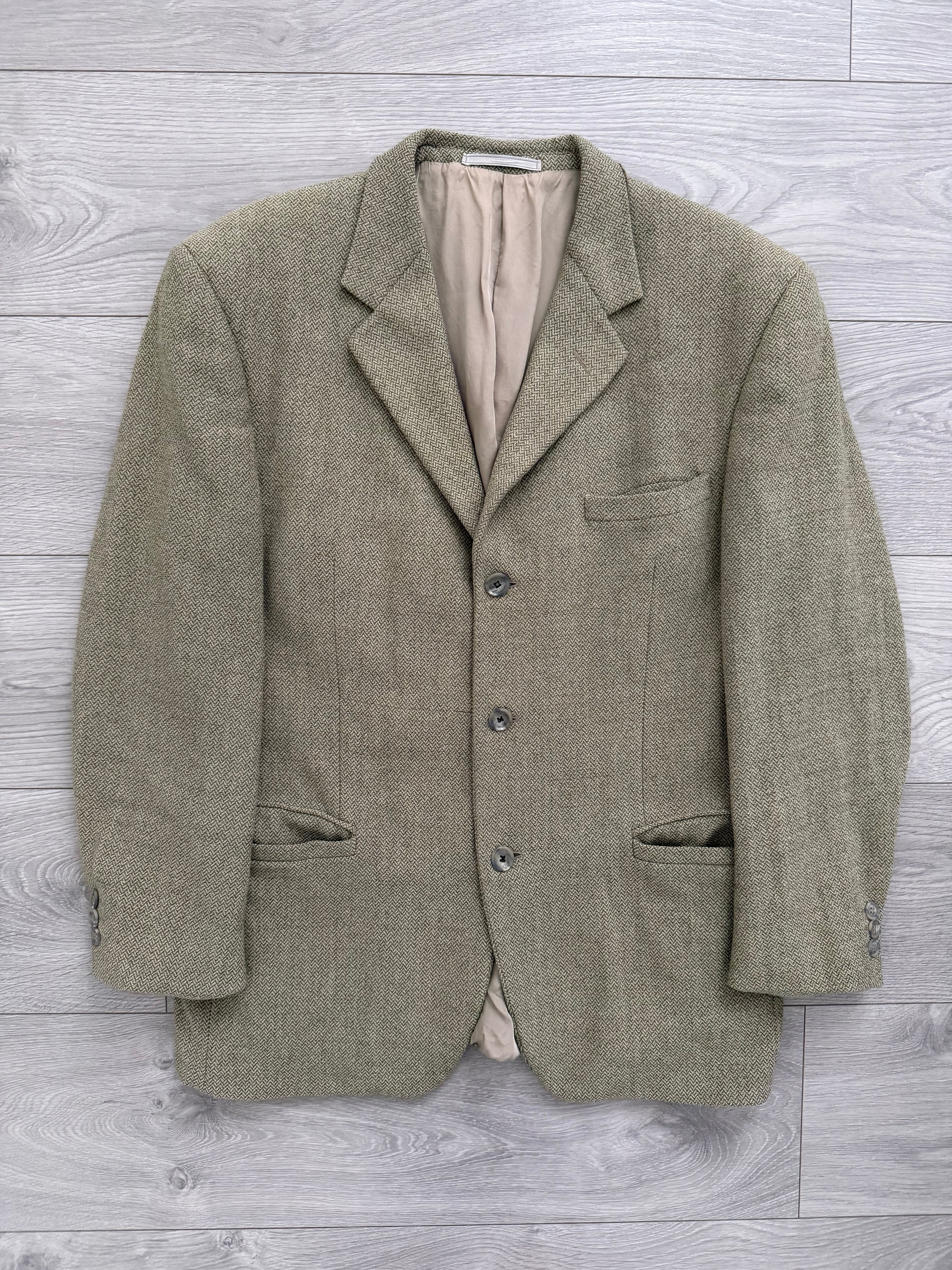 Versace 1980s 3B Tweed Textured Wool Sports Blazer Jacket - Size M
