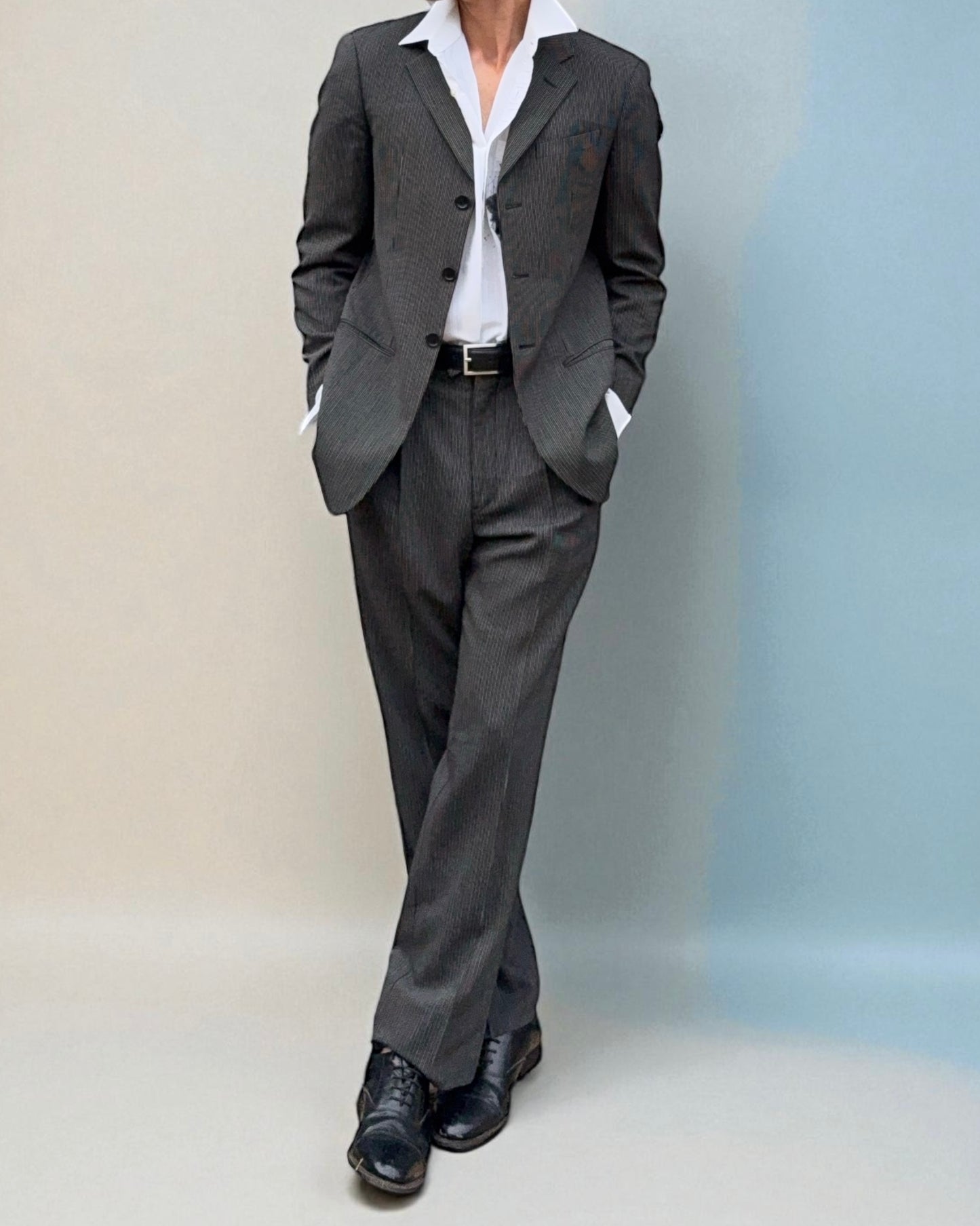 Armani 1990s Striped Wool Suit - Size S Jacket / 30" Waist