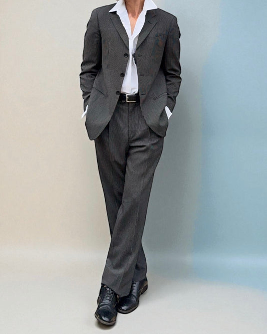 Armani 1990s Striped Wool Suit - Size S Jacket / 30" Waist