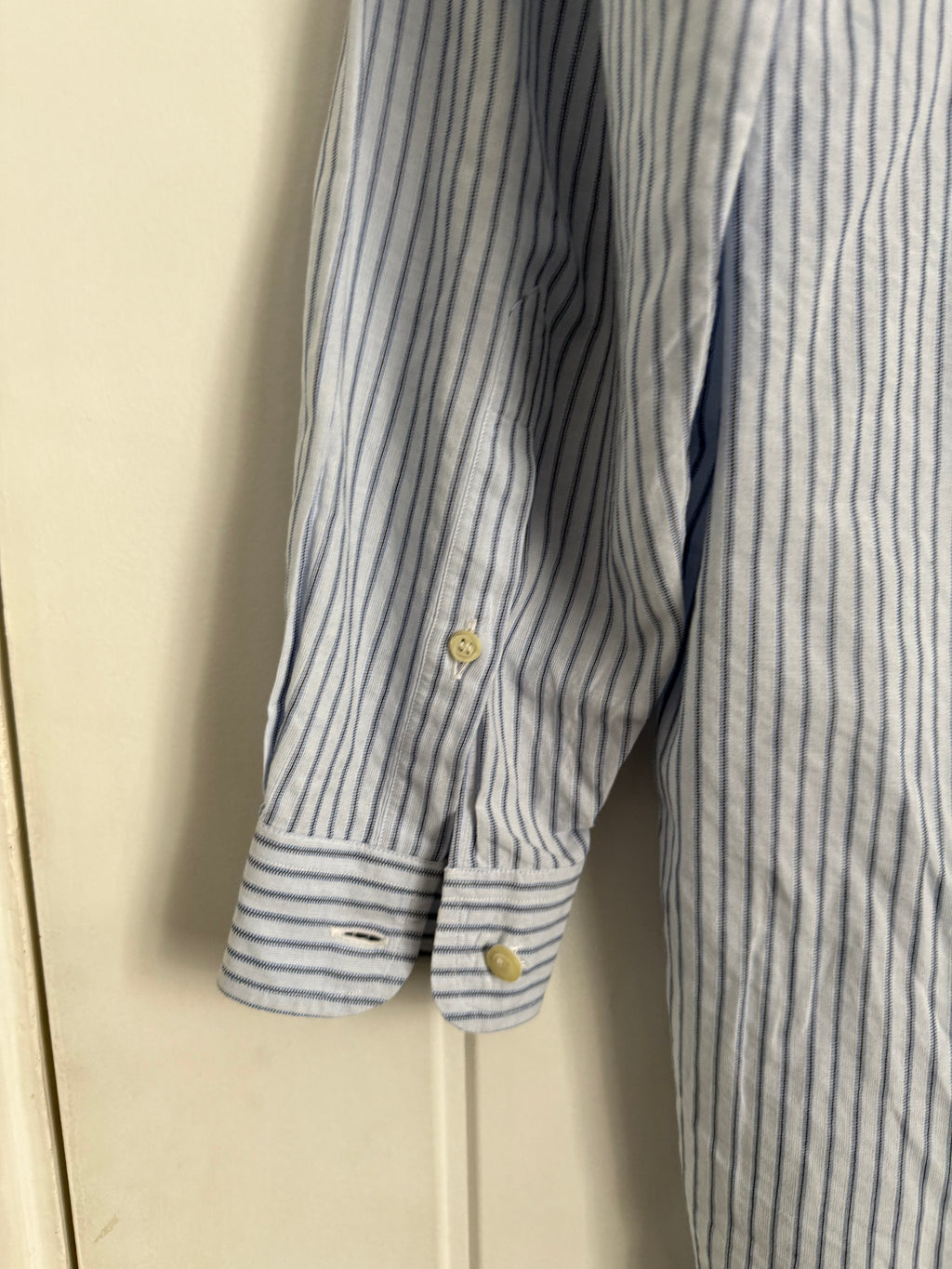 Emporio Armani 1990s Snap Collar Striped Shirt - Size S