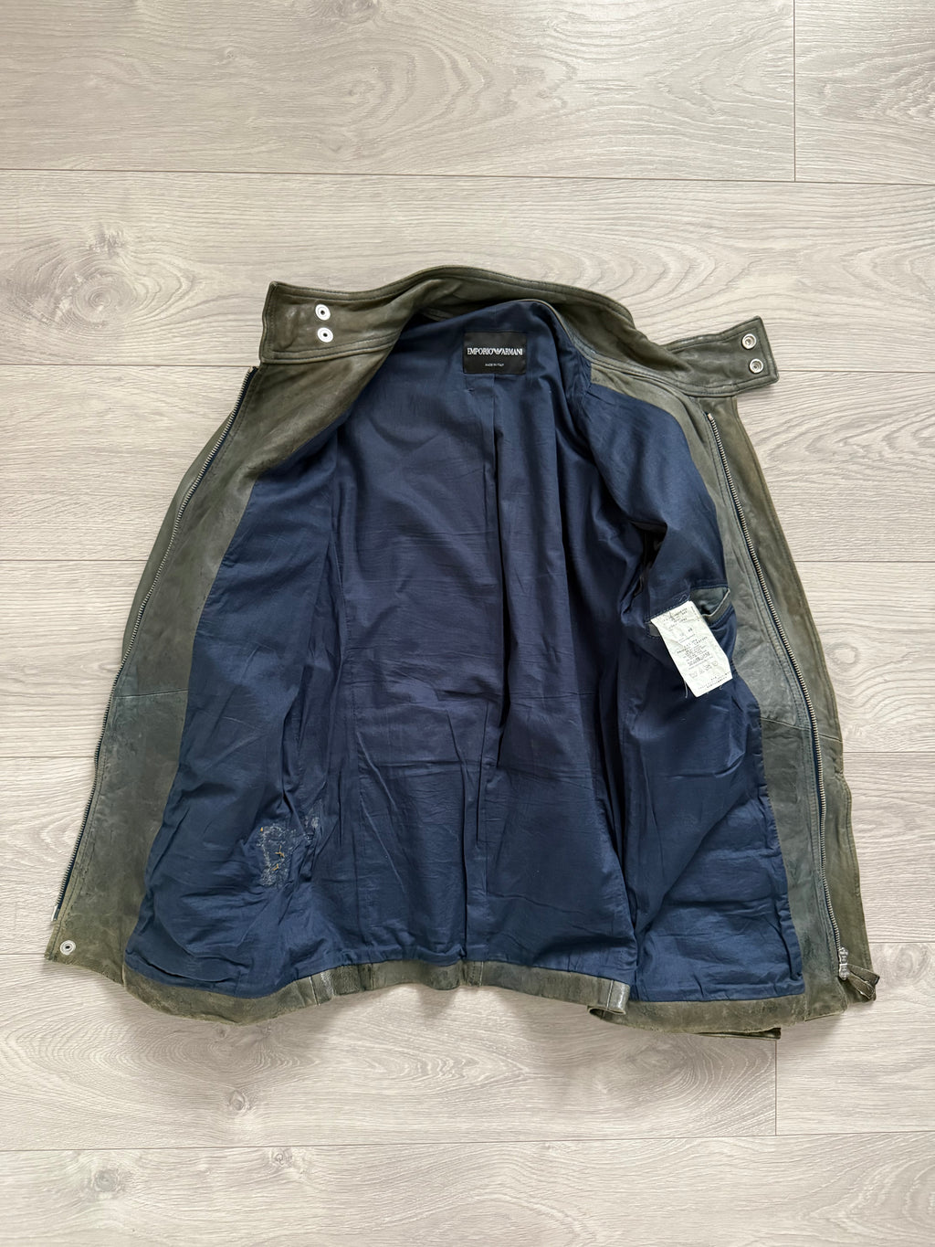 Emporio Armani FW2011 Overdyed Leather Jacket - Size S