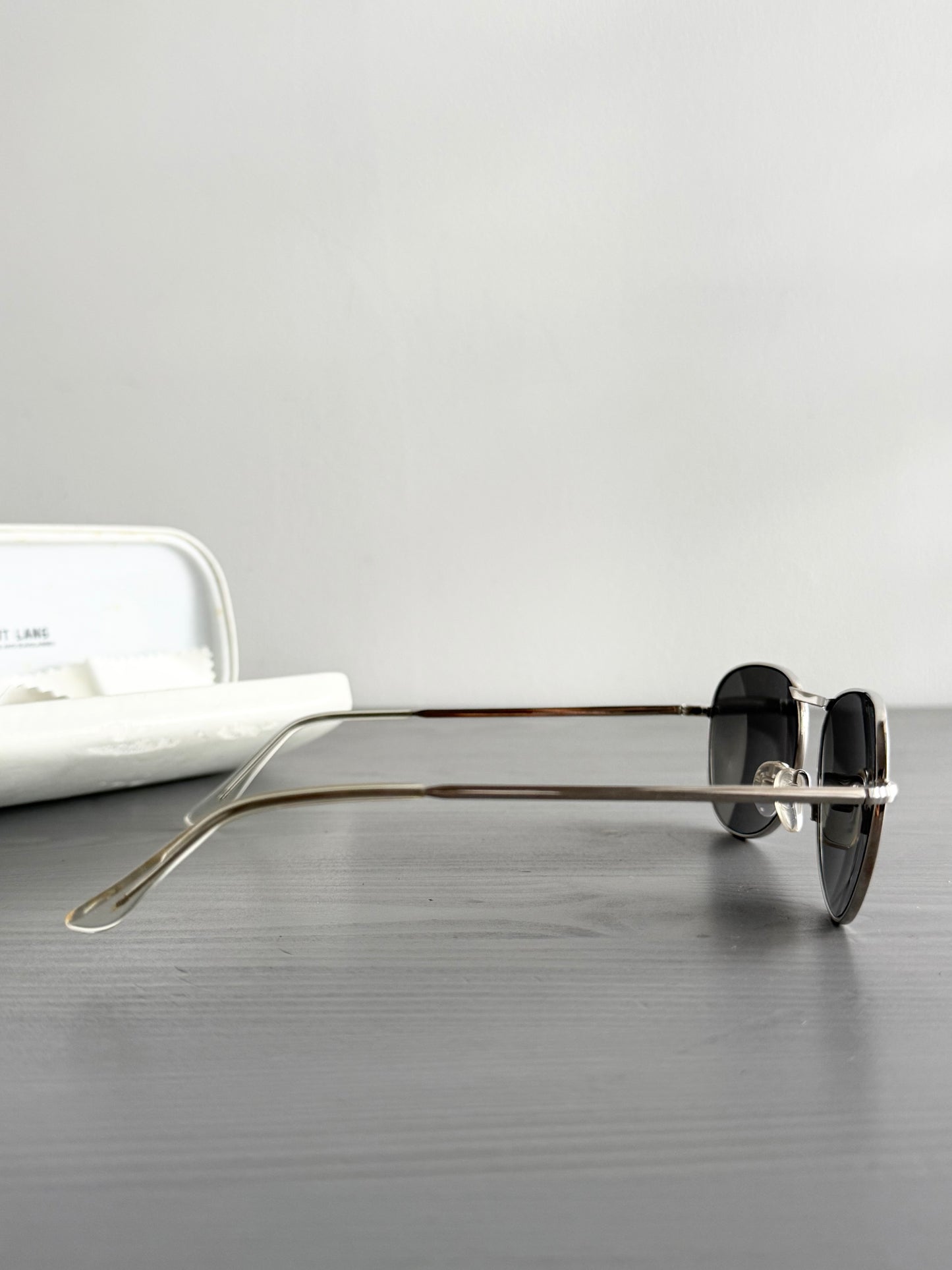 Helmut Lang 1999 Titanium Aviator Sunglasses