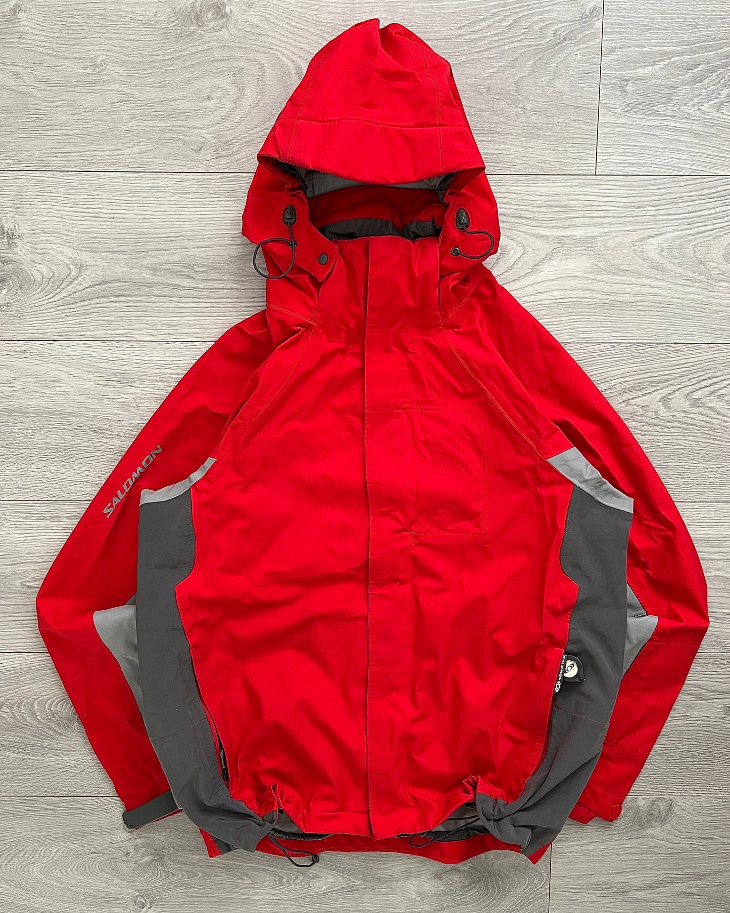 Salomon 00s Red Tri-Tone Waterproof Technical SmartSkin Jacket - Size L