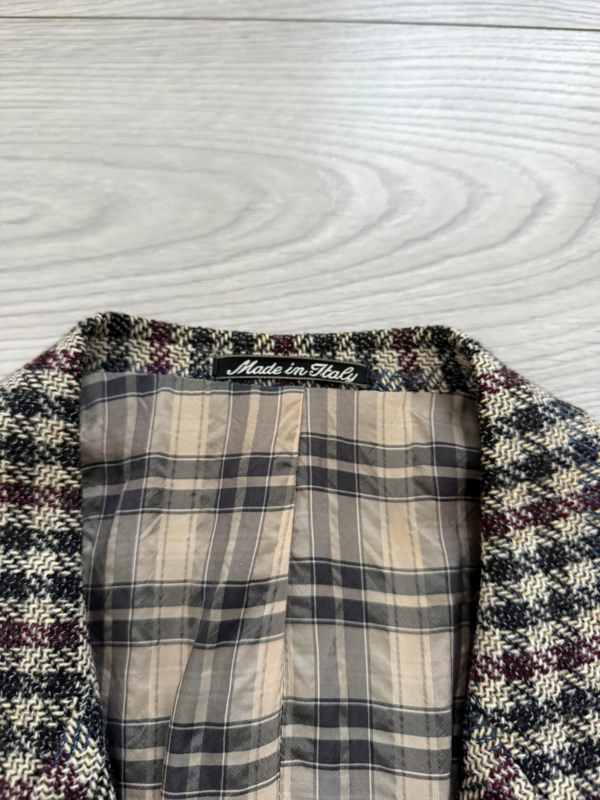 Emporio Armani 1980s 2B Gunclub Check Wool Textured Sport Jacket Blazer - Size L