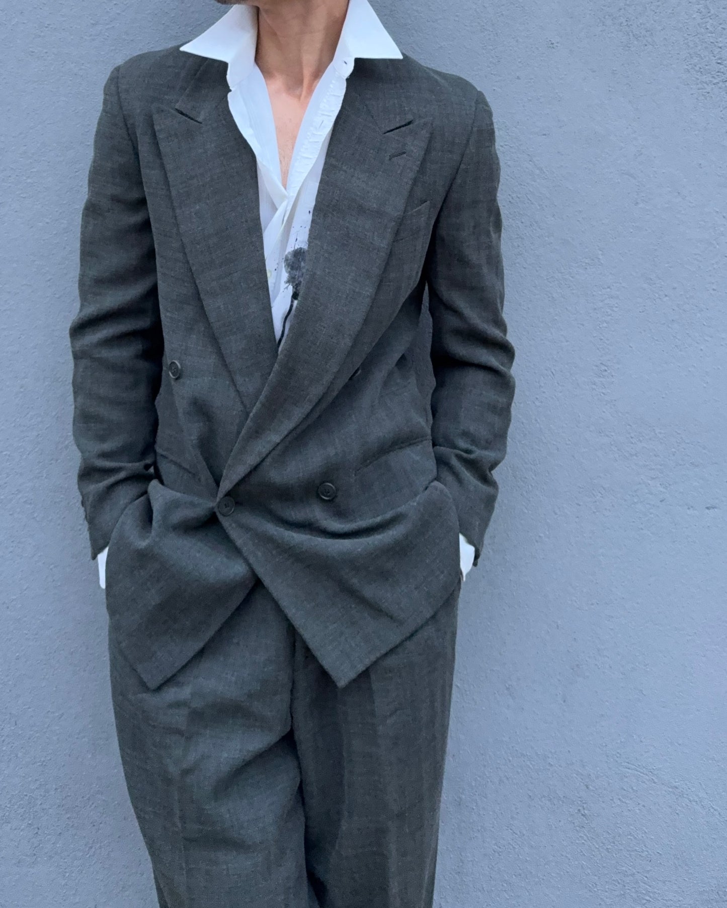 Emporio Armani 1990s Double-Breasted Wool Suit - Size S Jacket / 30" Waist