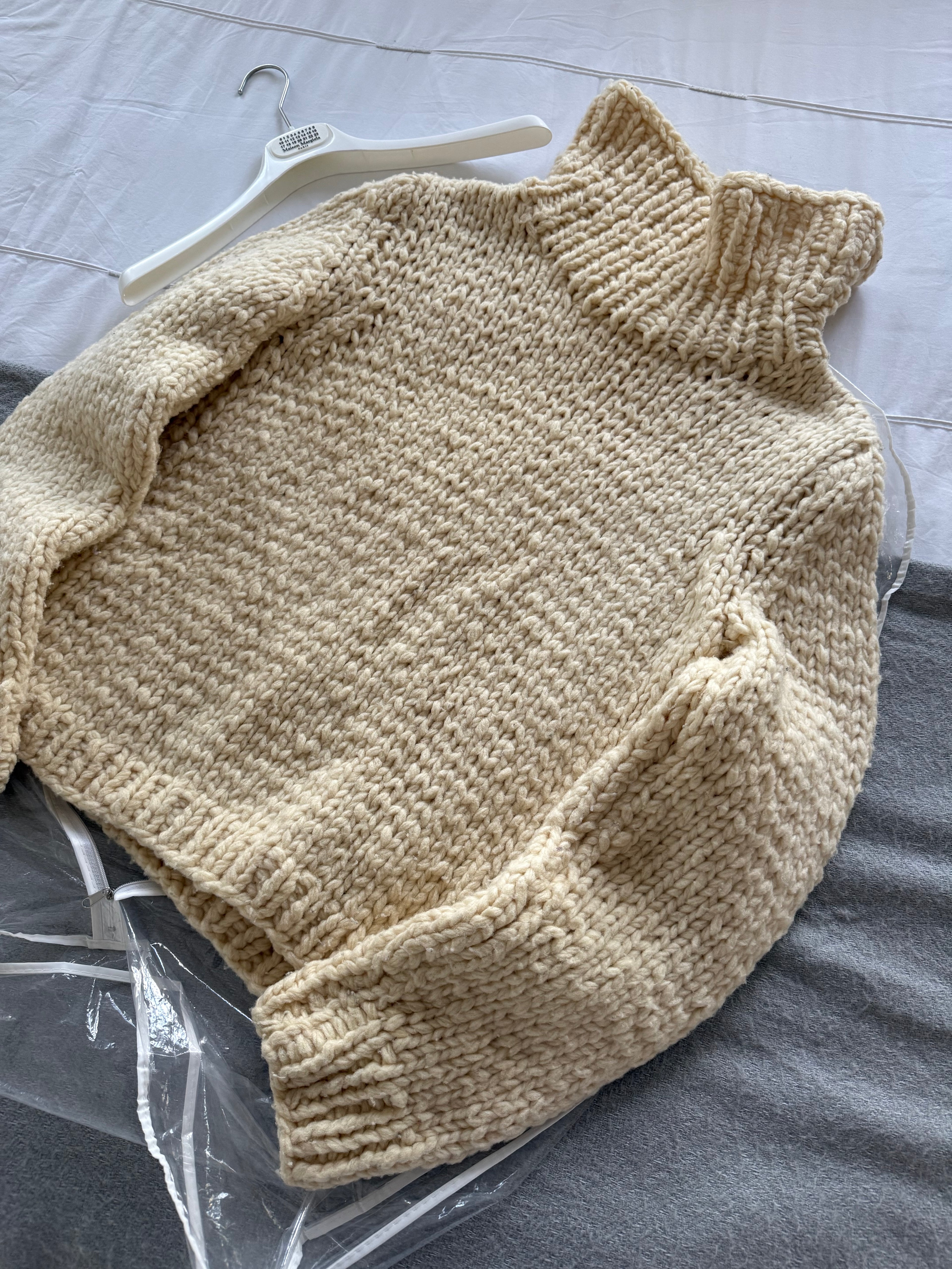 Martin Margiela FW2004 Oversized Neck Chunky Knit Sweater - Size S