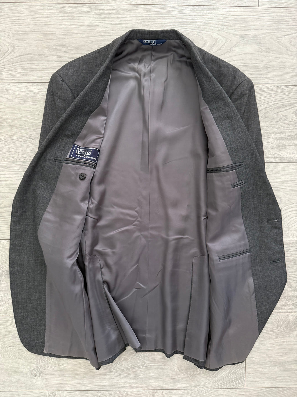 Ralph Lauren 1990s 2B Wool Grey Double-Pleated Suit - Size M Jacket / 32" Waist