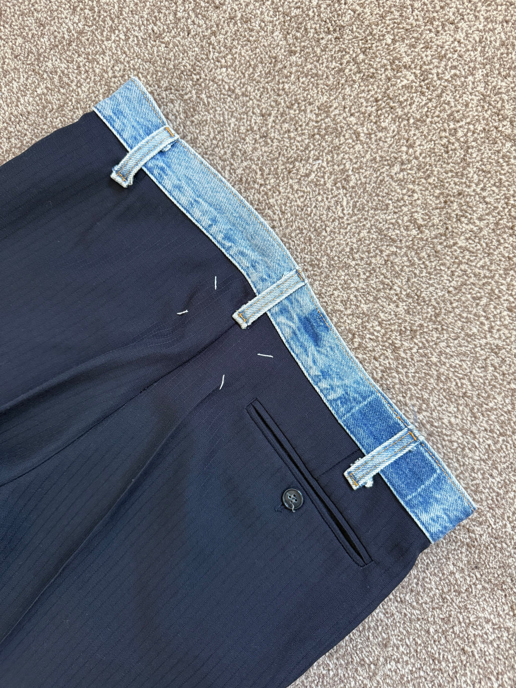 Maison Martin Margiela Artisanal Line (0)(10) SS2004 Re-Worked Denim Waistband Pants - Size 32" Waist