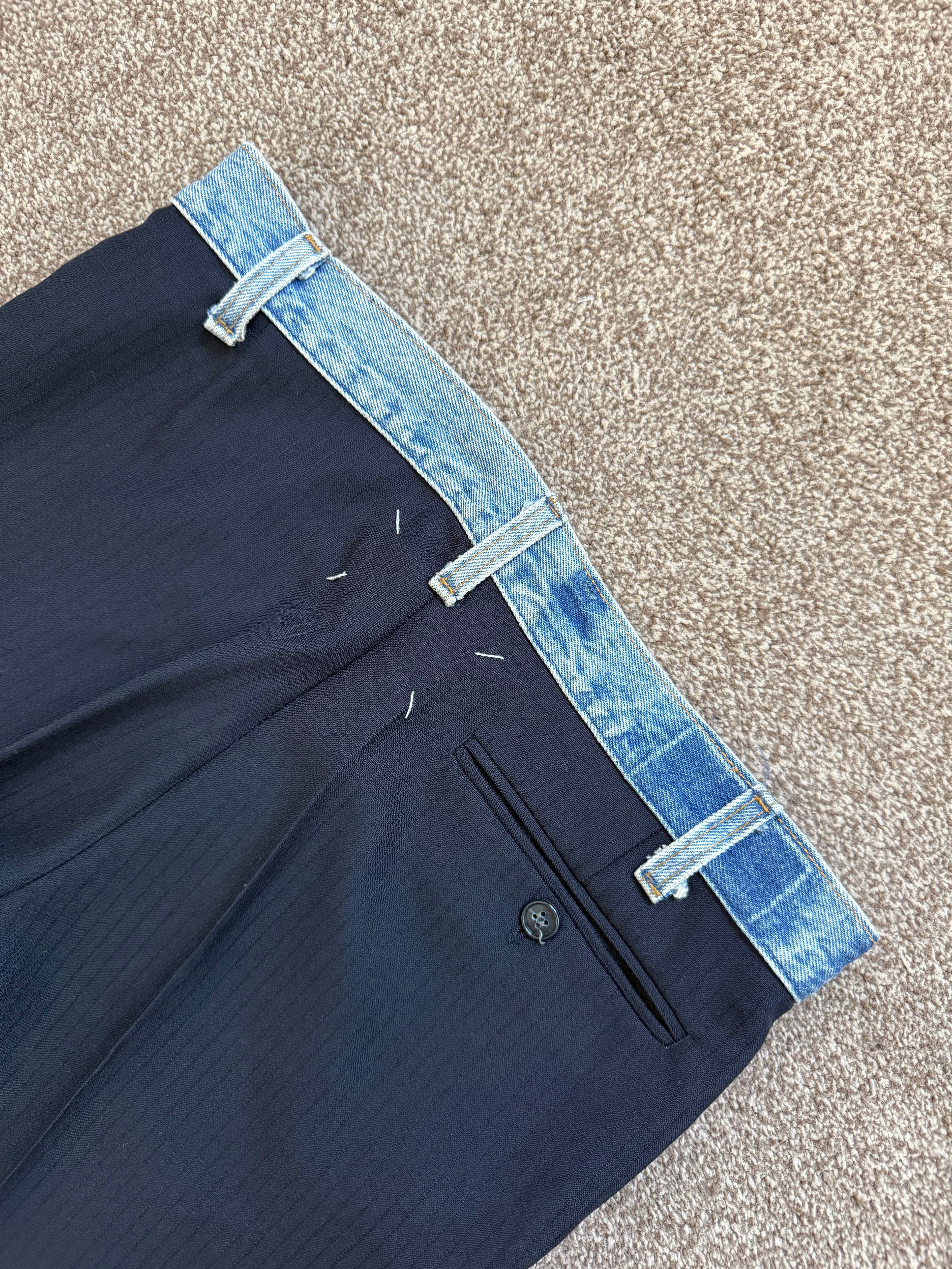 Maison Martin Margiela Artisanal Line (0)(10) SS2004 Re-Worked Denim Waistband Pants - Size 32" Waist