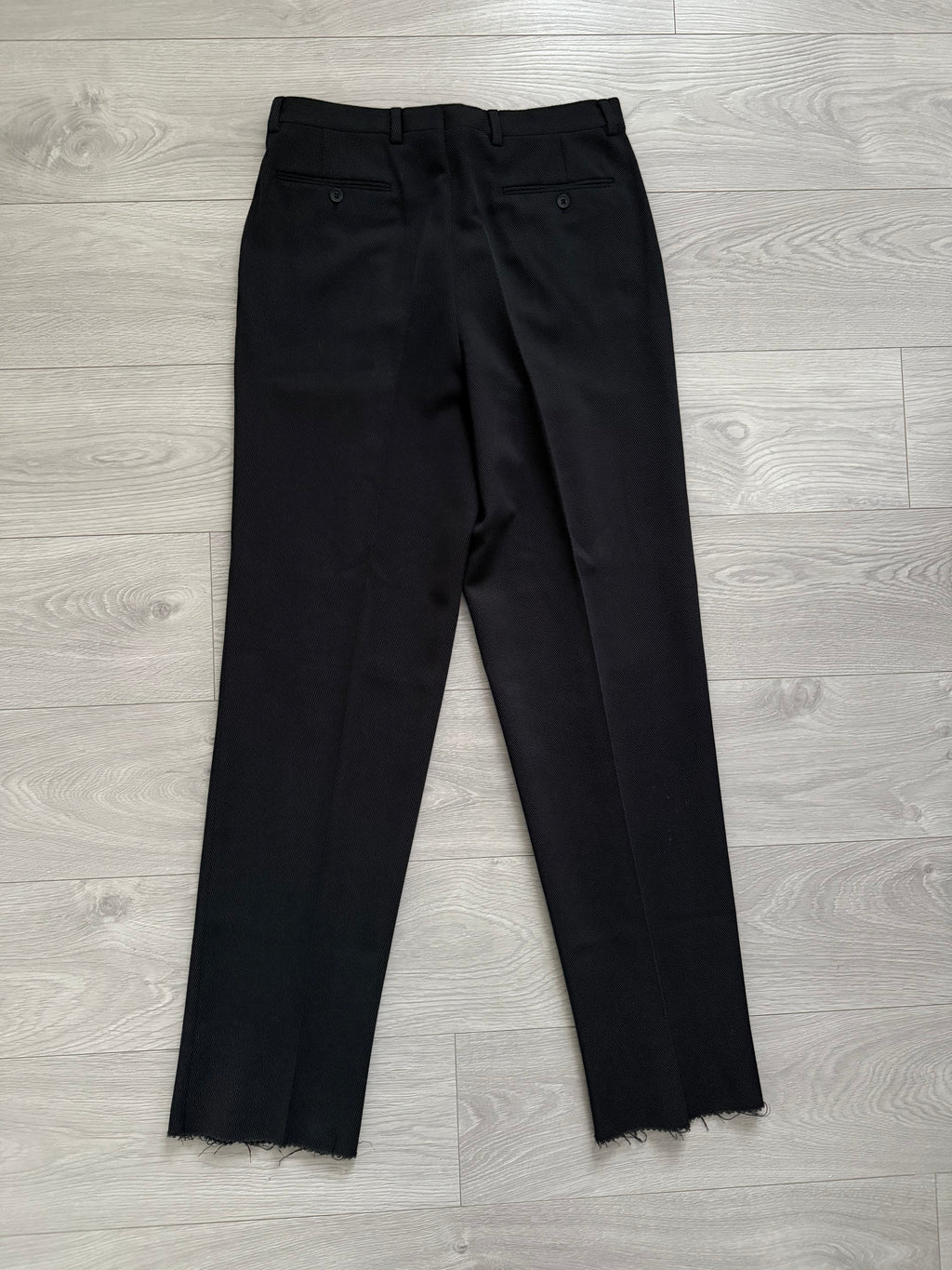 Giorgio Armani 1980s Double Breasted Pleated Wool Suit Black New - Size L Jacket / 32" Waist