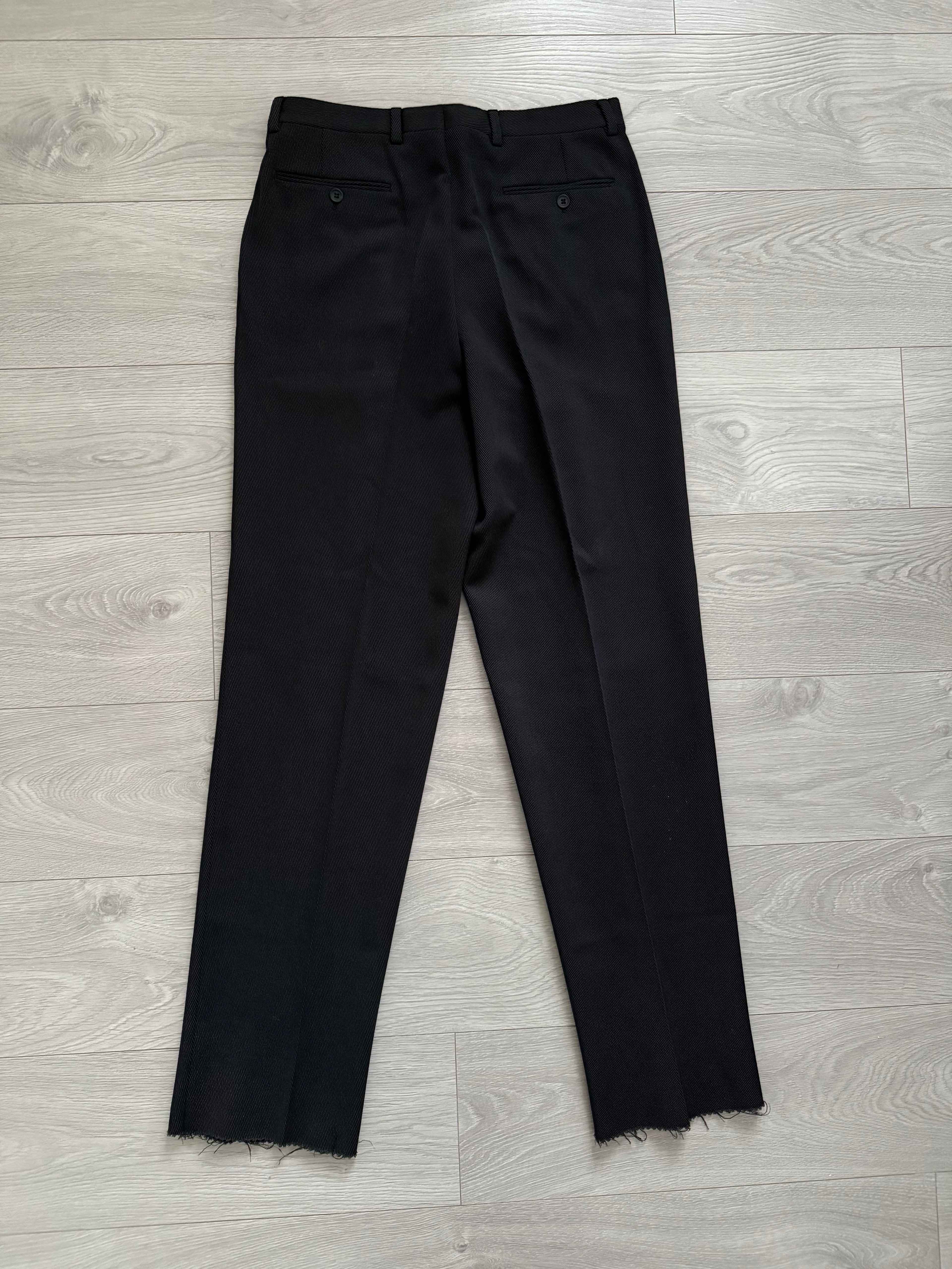 Giorgio Armani 1980s Double Breasted Pleated Wool Suit Black New - Size L Jacket / 32" Waist