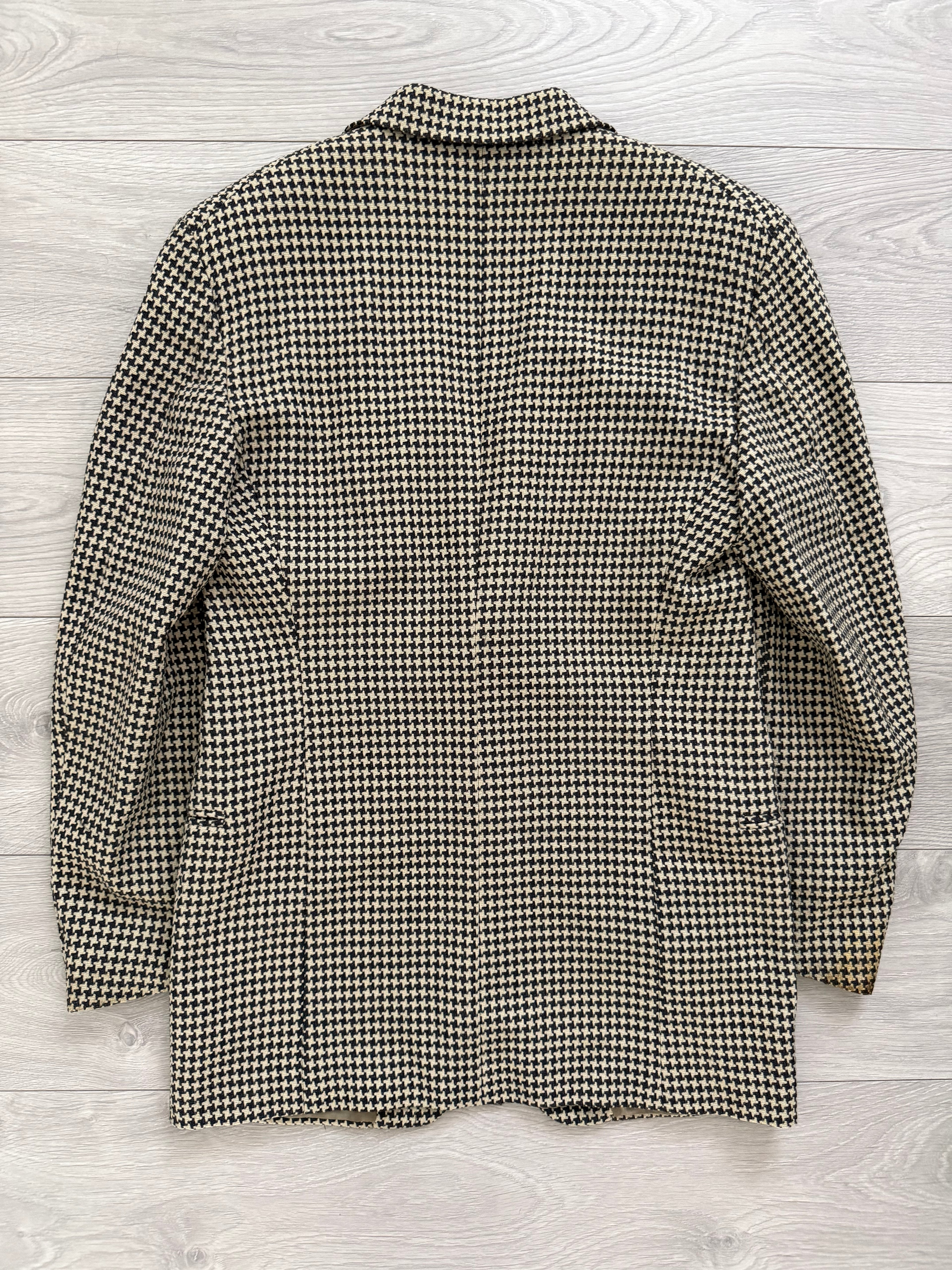Emporio Armani 1990s 2B Houndstooth Wool Sports Blazer Jacket - Size S