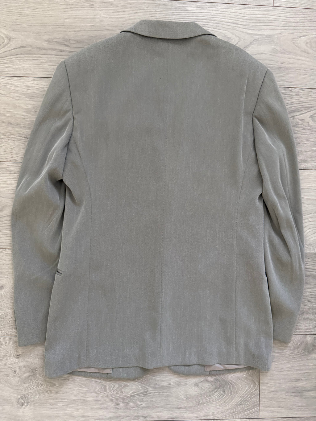 Armani 1990s 2B Draped Crepe Weave Grey Suit - Size S Jacket / 30" Waist