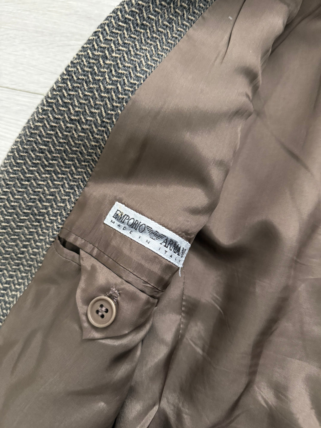Emporio Armani SS1998 Micro-Herringbone Weave Sports Blazer Jacket - Size S