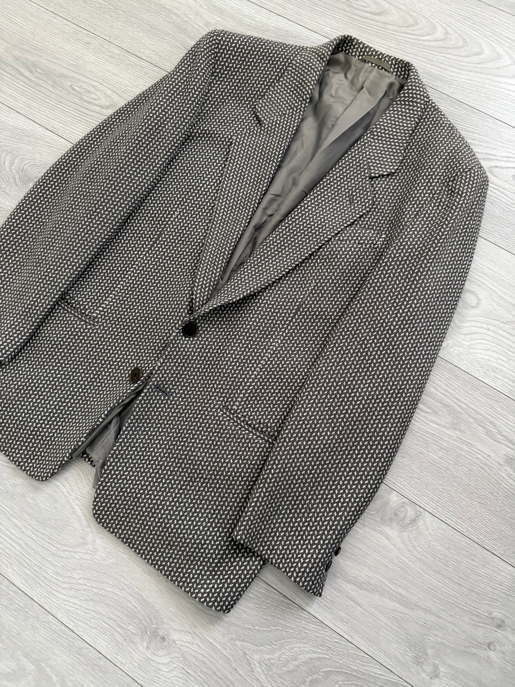 Basile 1980s 2B Textured Wool Sports Jacket Blazer - Size L