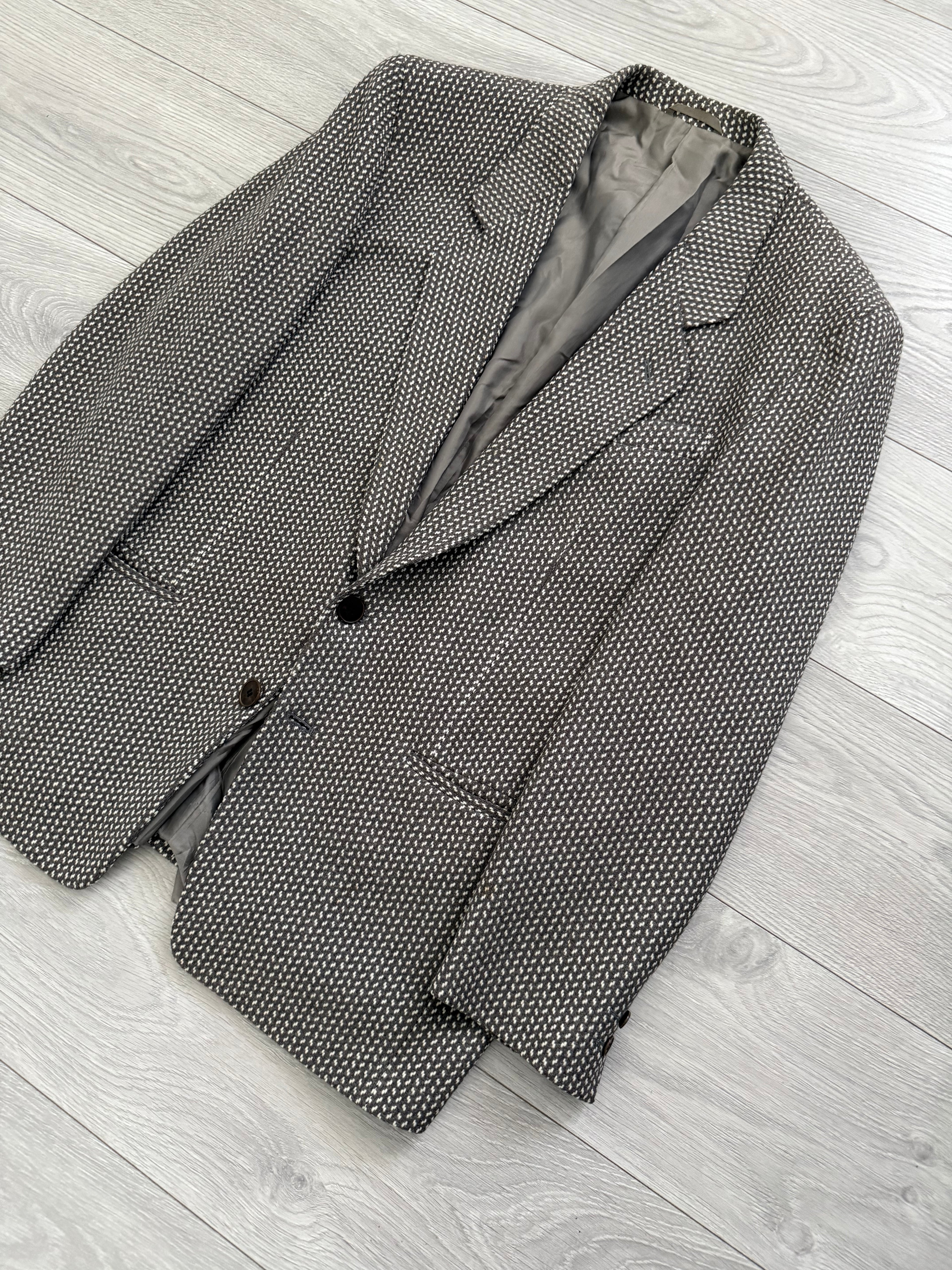 Basile 1980s 2B Textured Wool Sports Jacket Blazer - Size L