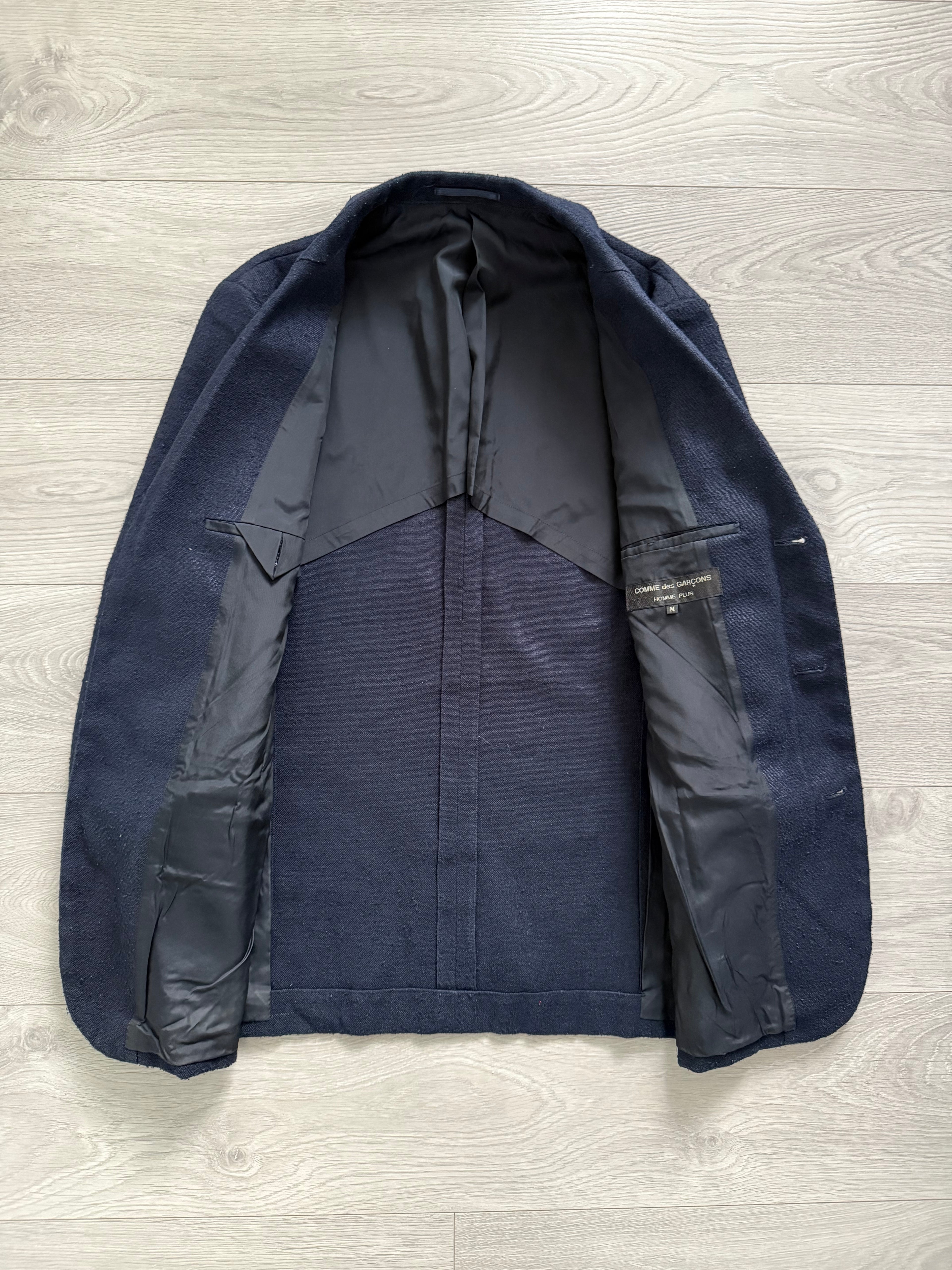 Comme Des Garcons Homme Plus SS1998 Structured Poly 'Pilled' Blue Suit - Size M Jacket / 32" Waist