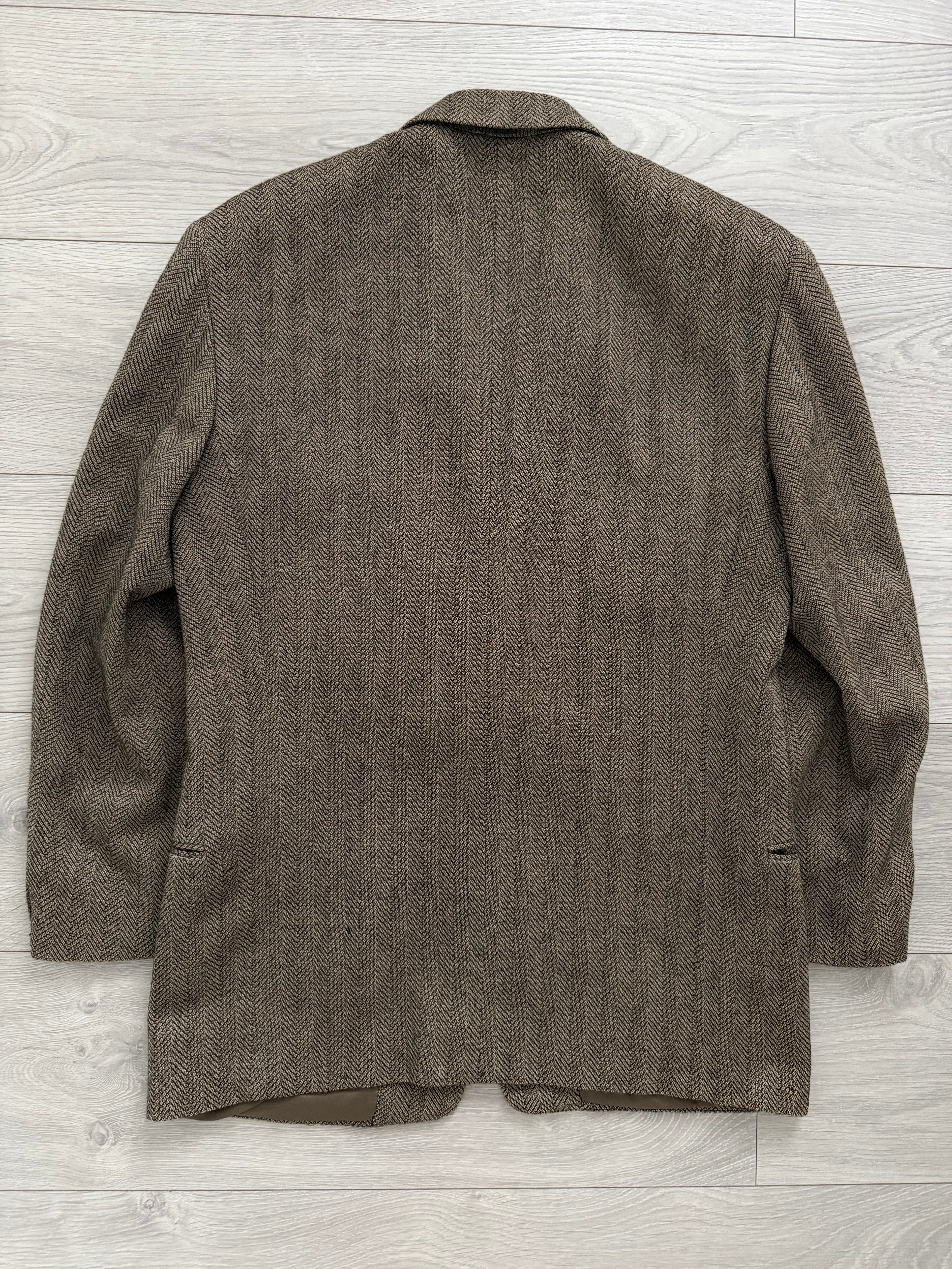 Giorgio Armani 1980s 2B Herringbone Wool Sport Jacket Blazer - Size M