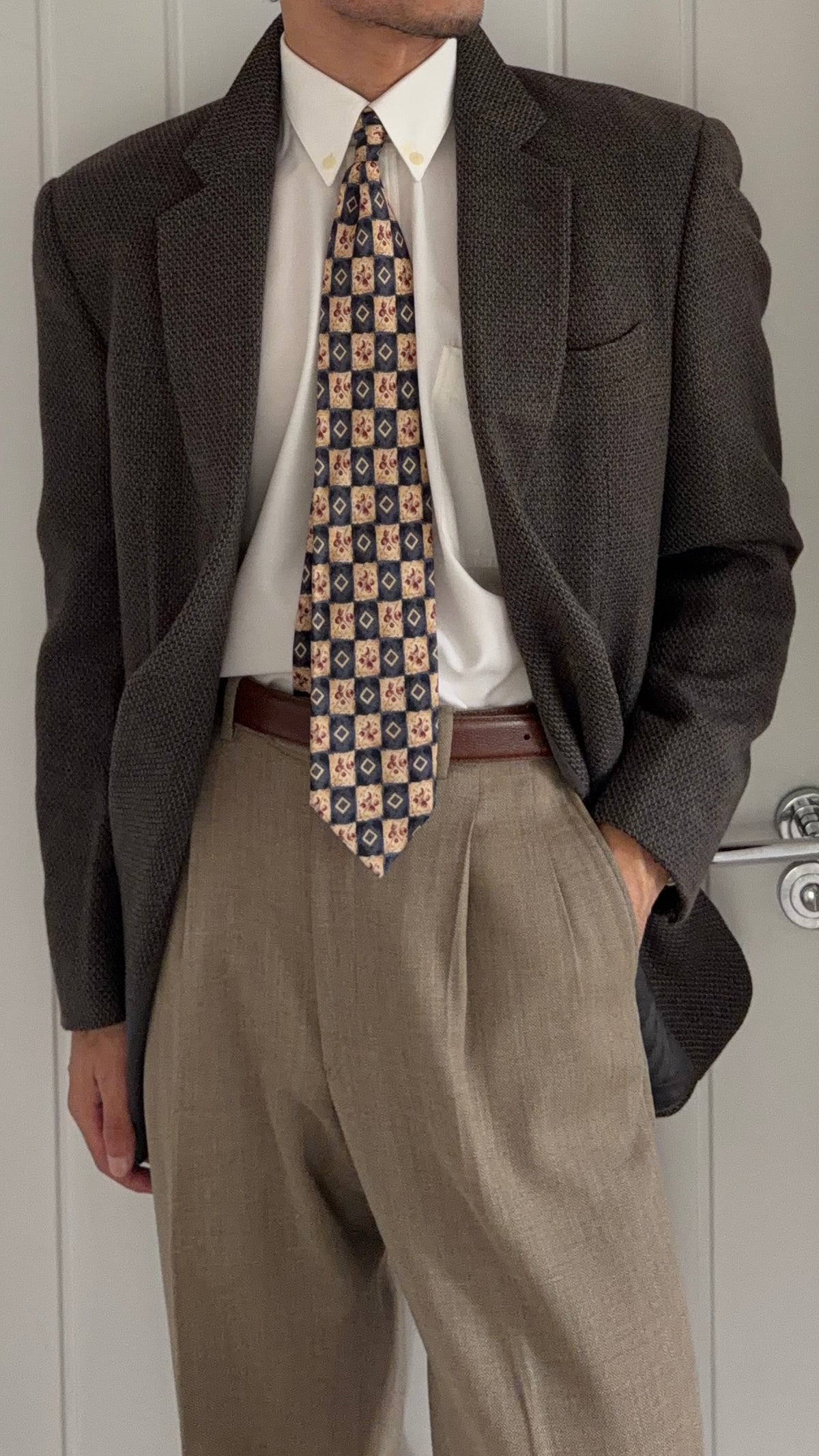 Giorgio Armani 1990s Vestimenta 2B Textured Wool Sport Jacket Blazer  - Size M