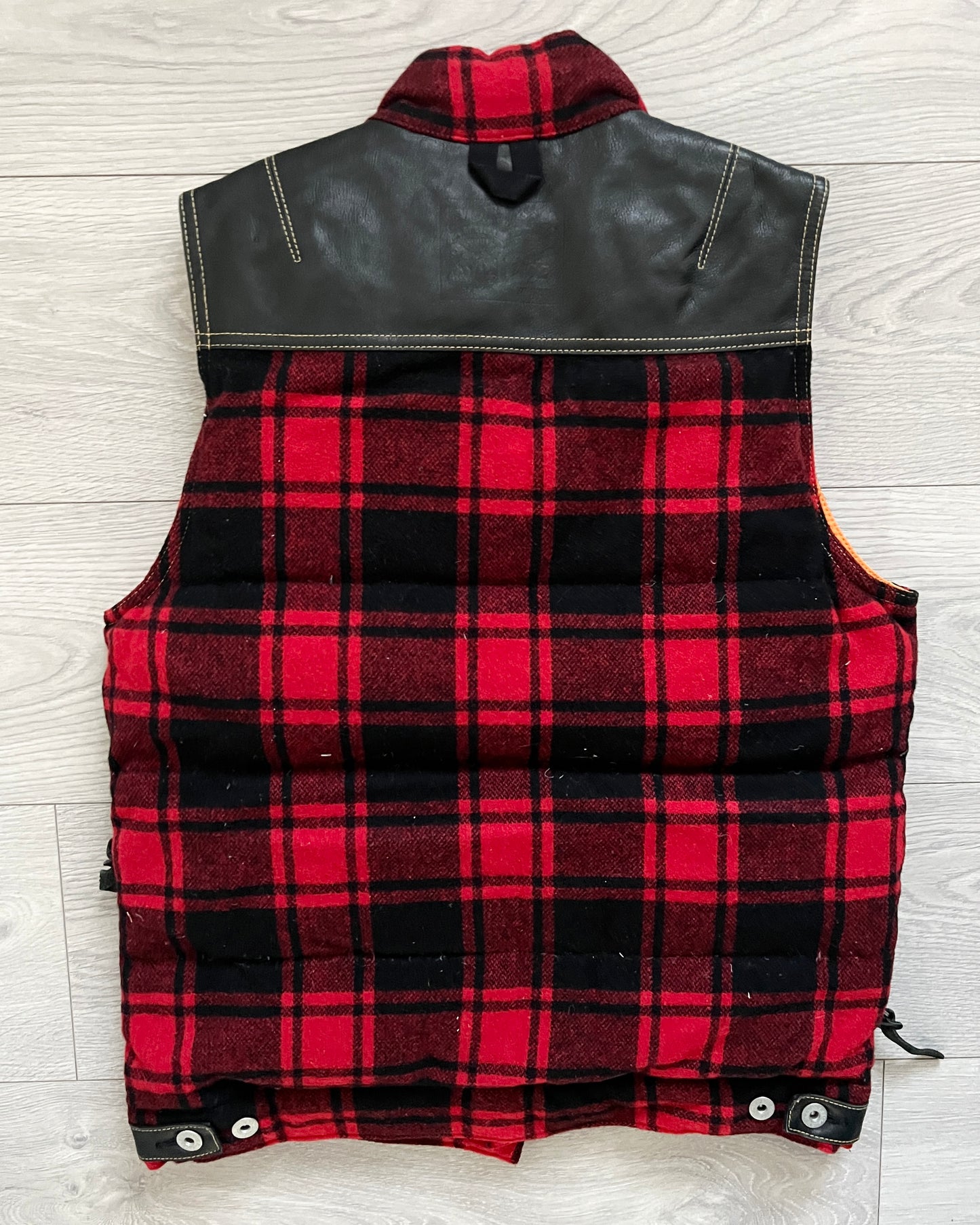 Junya Watanabe x Levi's AW2014 Down Puffer Leather Trim Vest - Size S