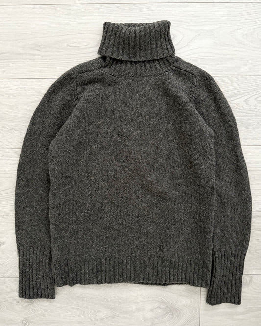 Maison Martin Margiela FW2004 Wool Camel Ribbed Turtleneck Knit Sweater - Size M