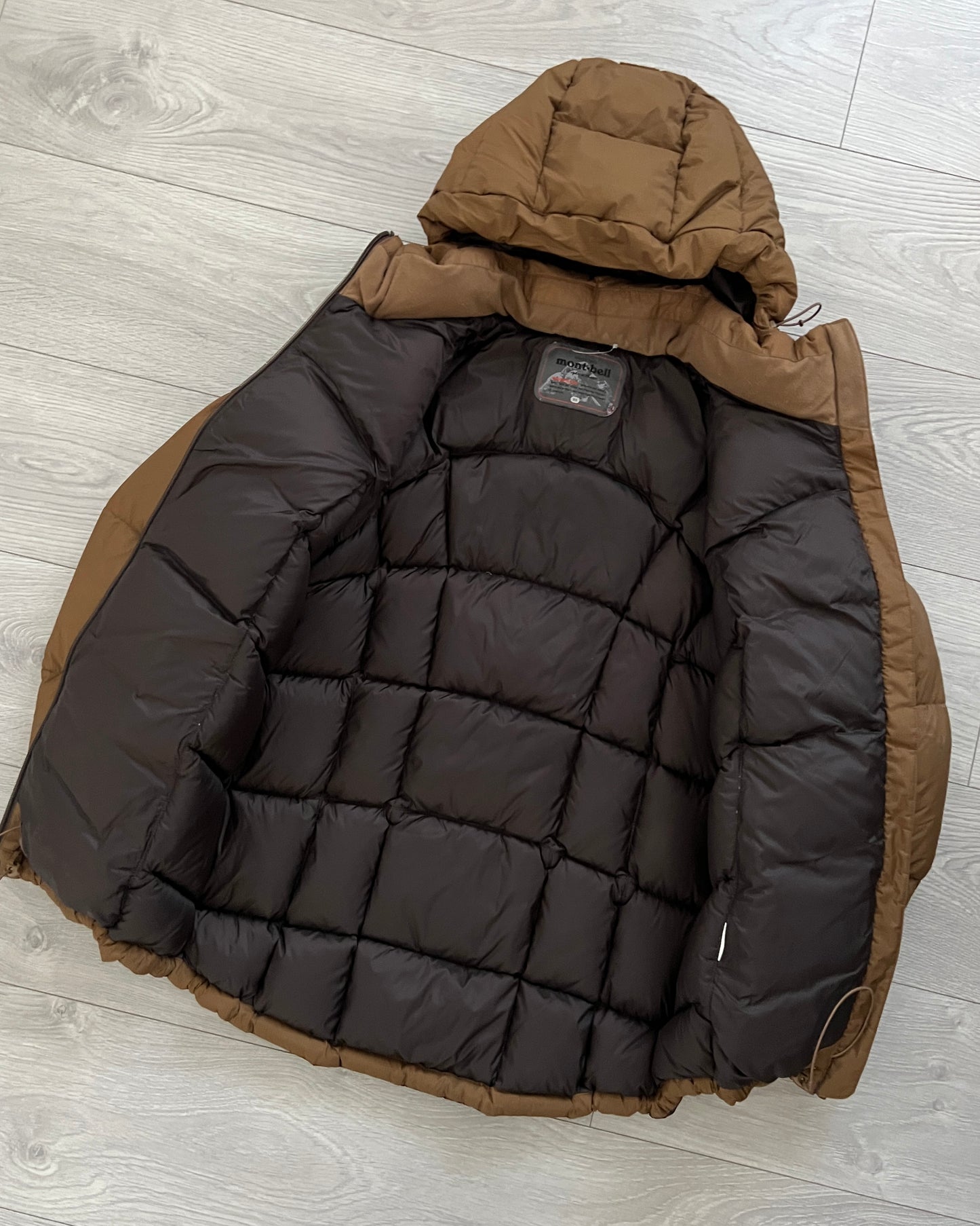 Montbell 00s Goose Down Nylon Gore-Windstopper Brown Puffer Jacket - Size M