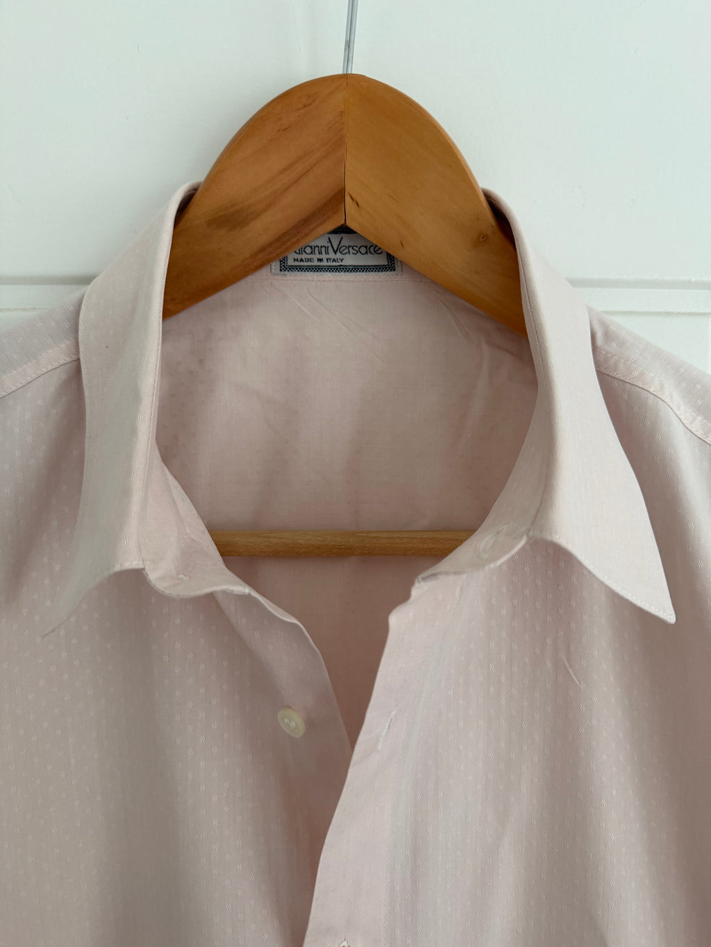 Versace 1990s Relaxed Fit Pink Cotton Patterned Shirt - Size M