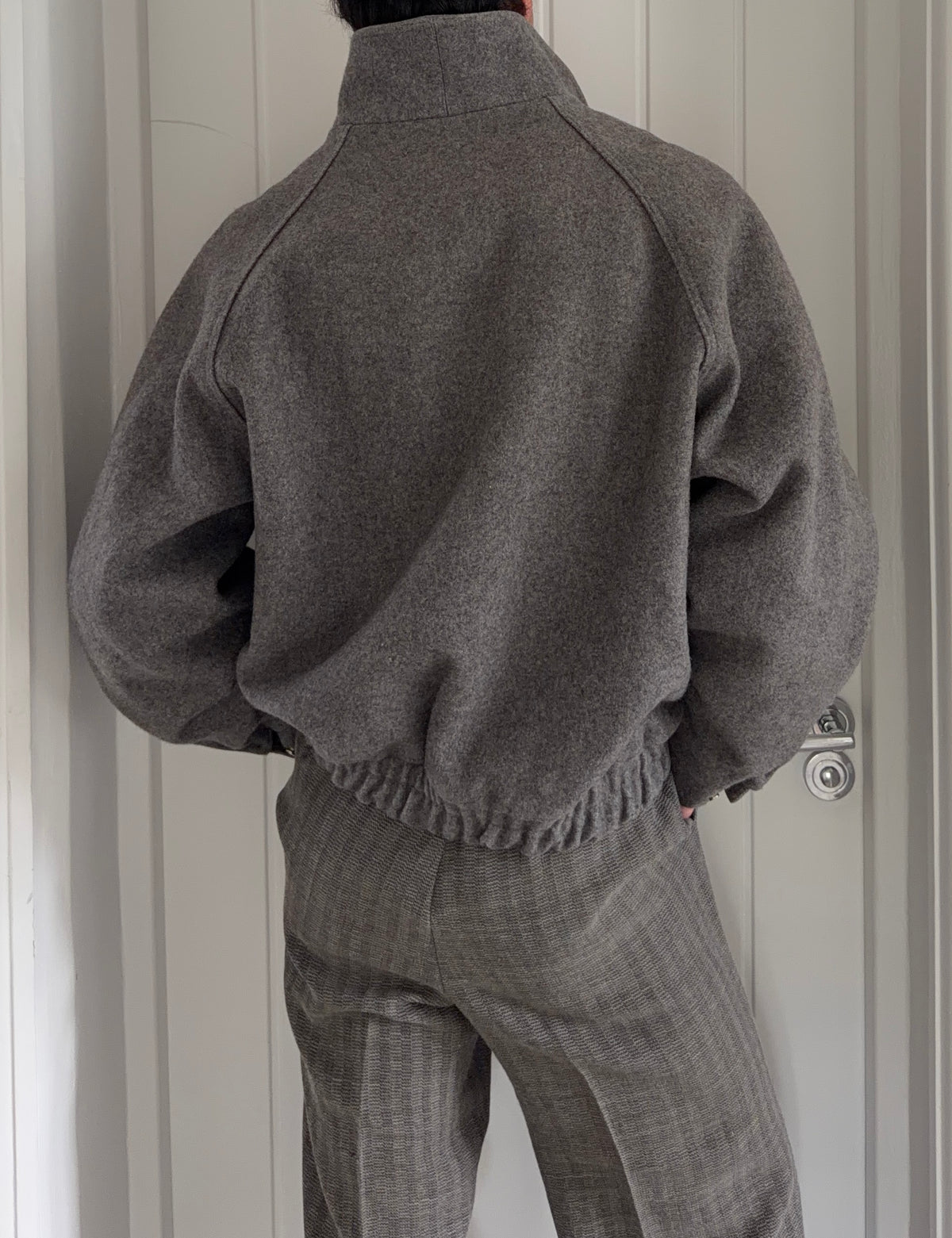 London Fog Vintage 1990s Wool Blouson Bomber Jacket - Size L
