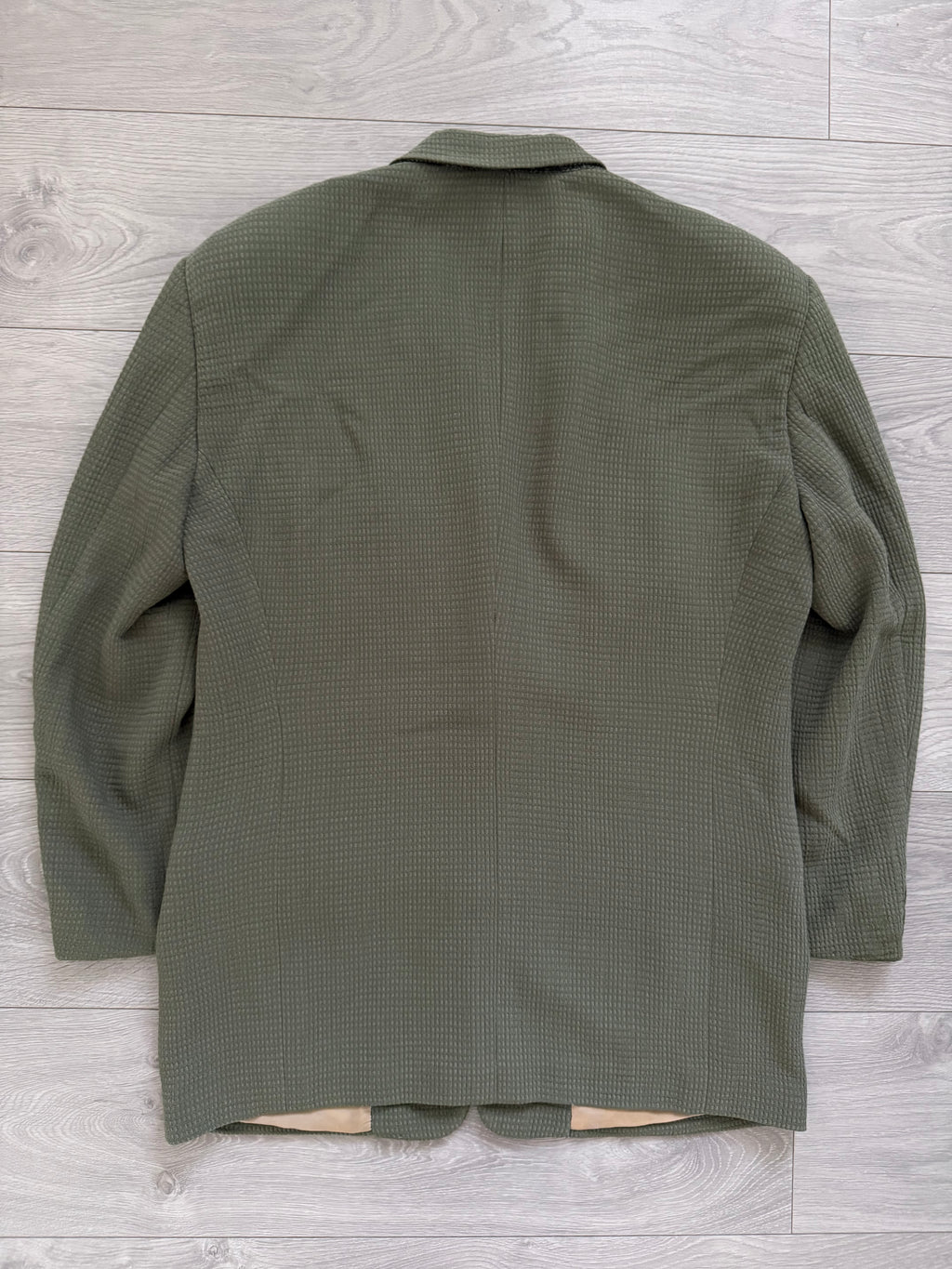 Giorgio Armani Black Label 1990s Textured 2B Sage Green Sports Blazer Jacket - Size XL