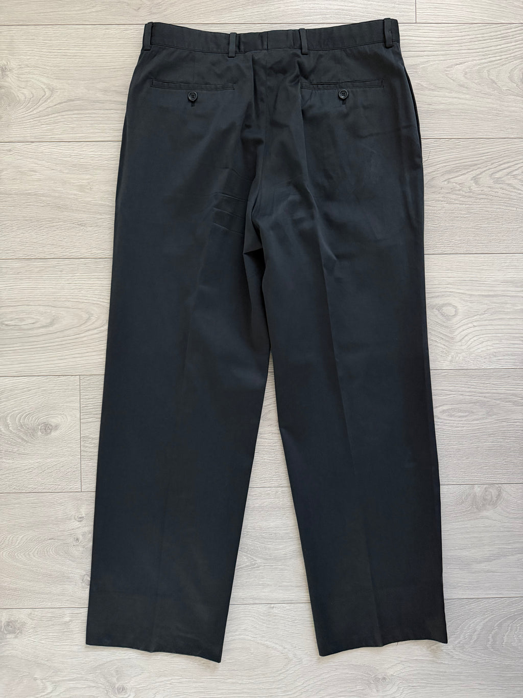 Armani 1990s Cotton 3B Black Suit - Size L Jacket / 34" Waist
