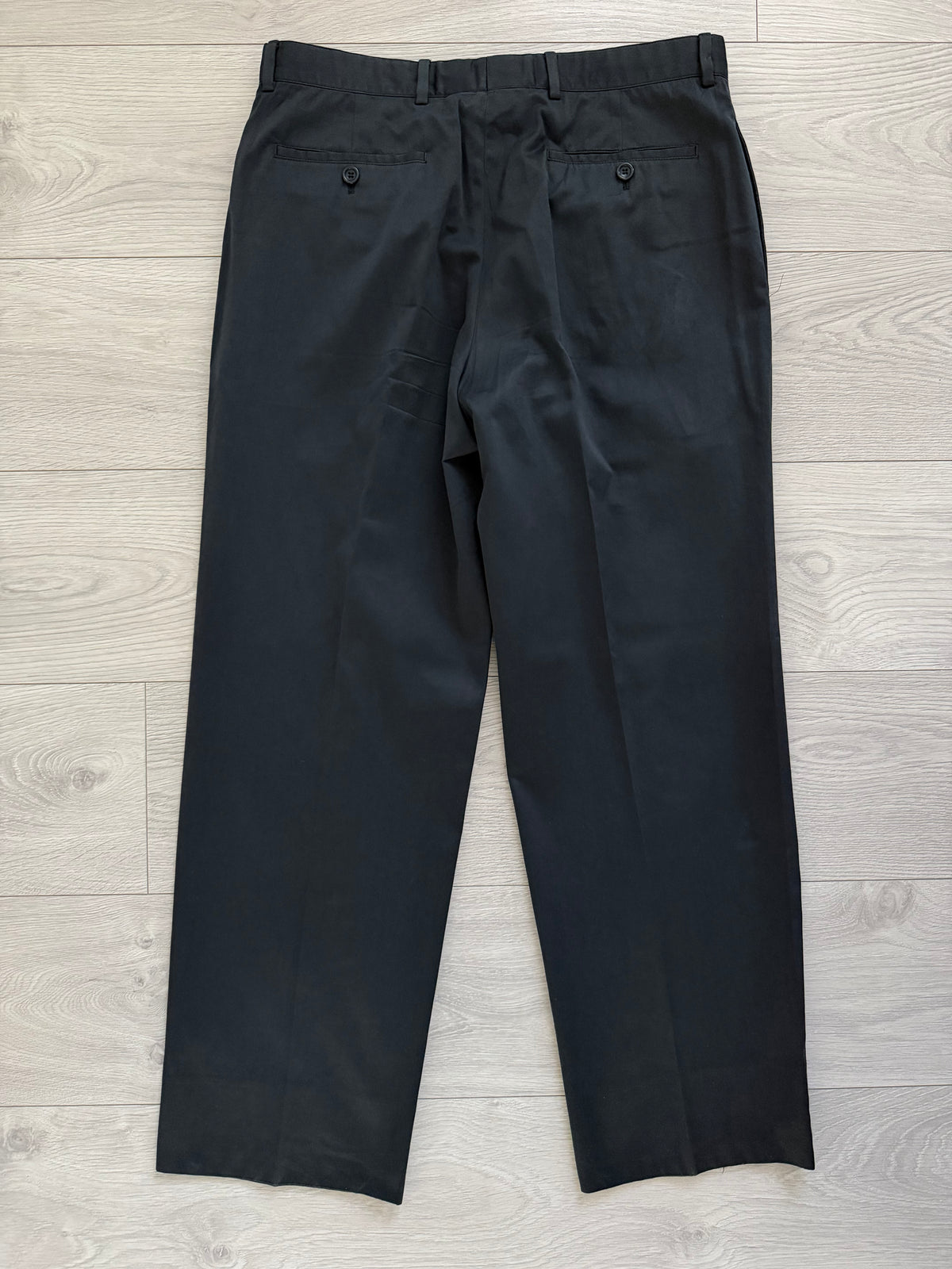 Armani 1990s Cotton 3B Black Suit - Size L Jacket / 34" Waist