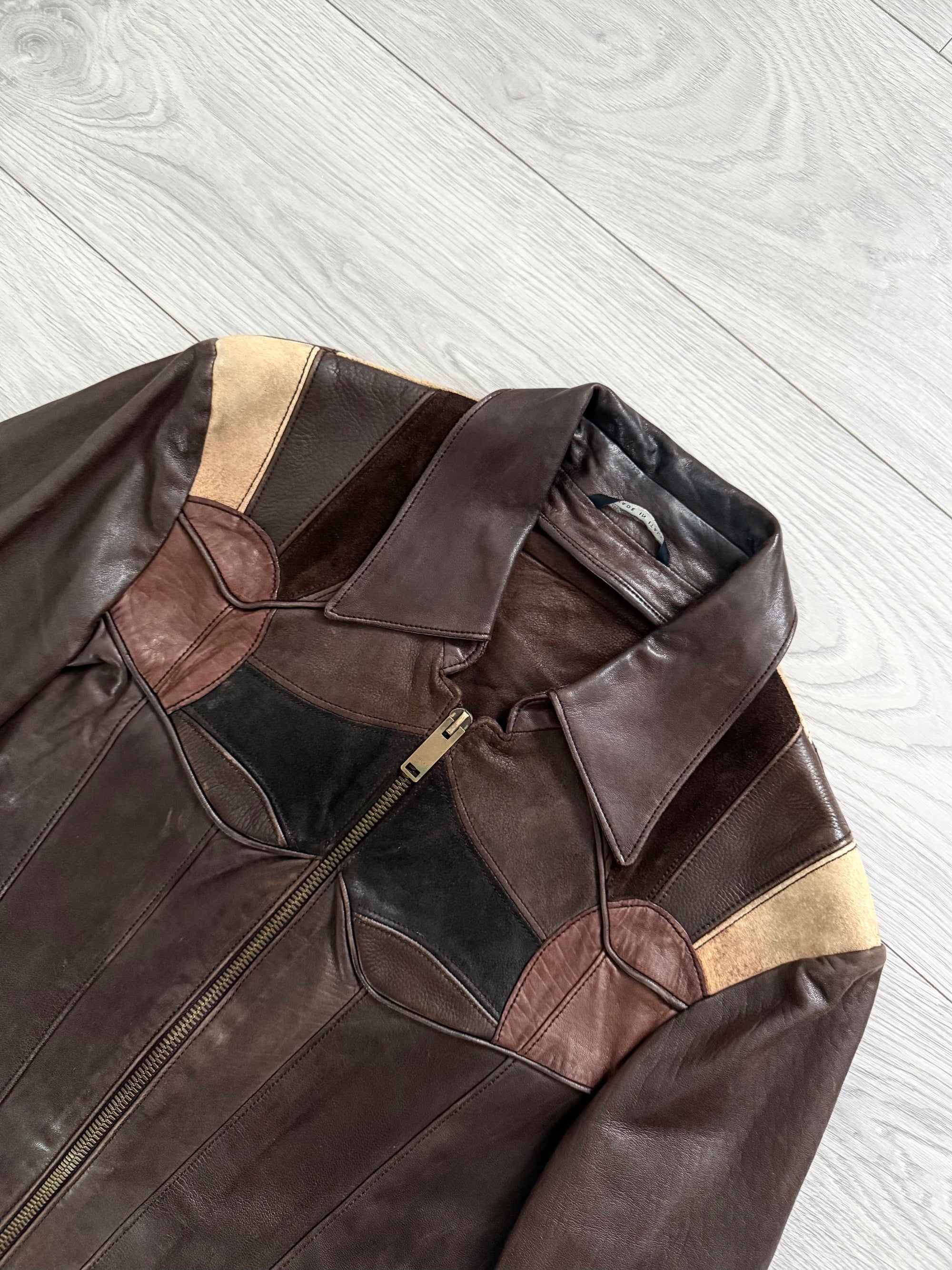 Gucci by Tom Ford SS2004 Western Leather Patchwork Jacket - Size M