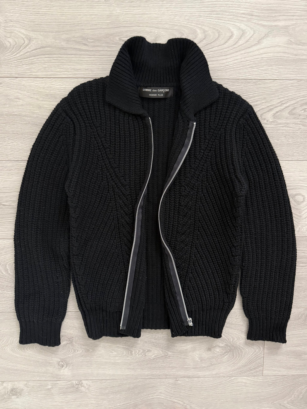 Comme Des Garcons Homme Plus FW2002 Zip Front Geometric Knit Jacket - Size S