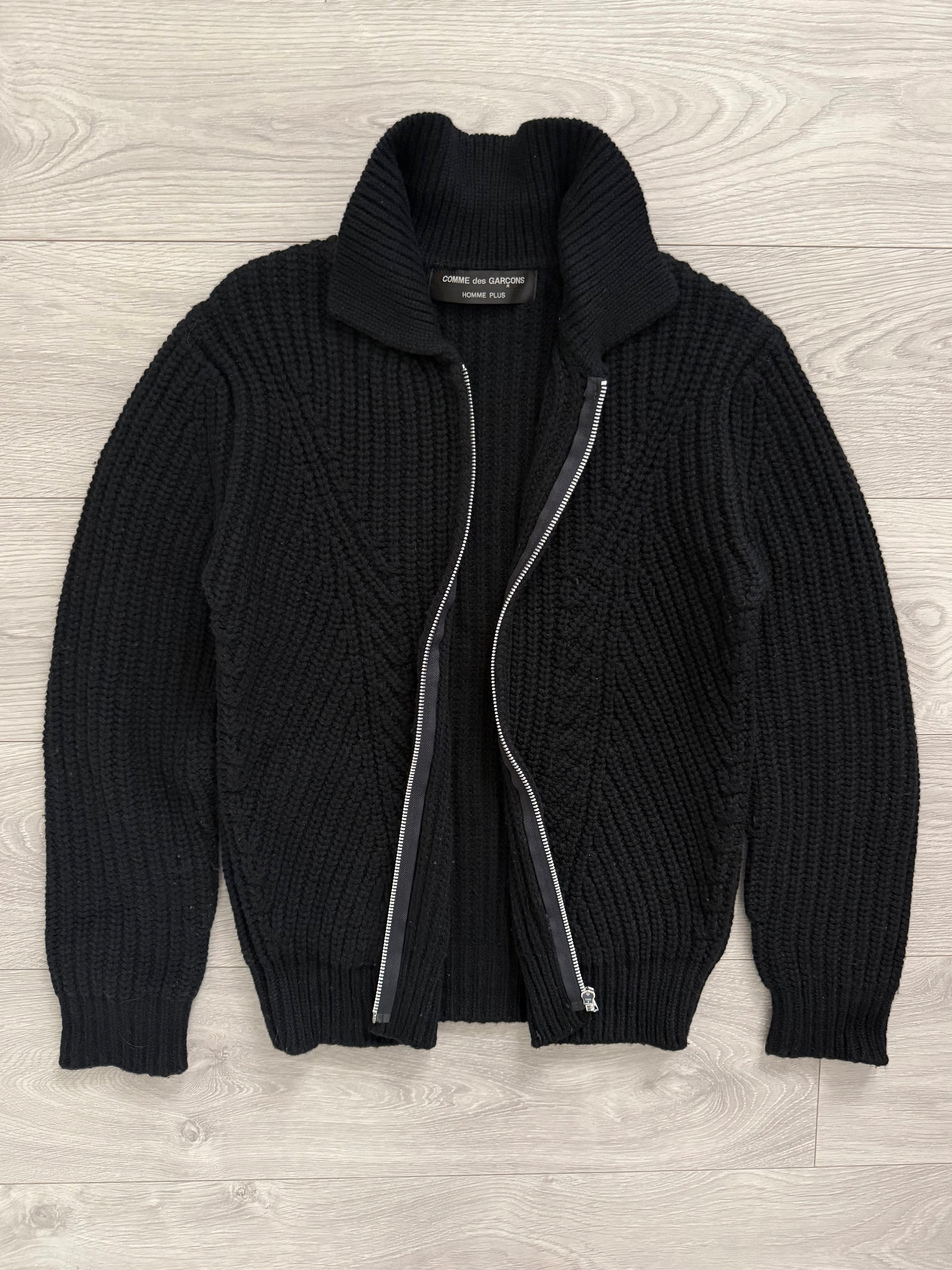 Comme Des Garcons Homme Plus FW2002 Zip Front Geometric Knit Jacket - Size S