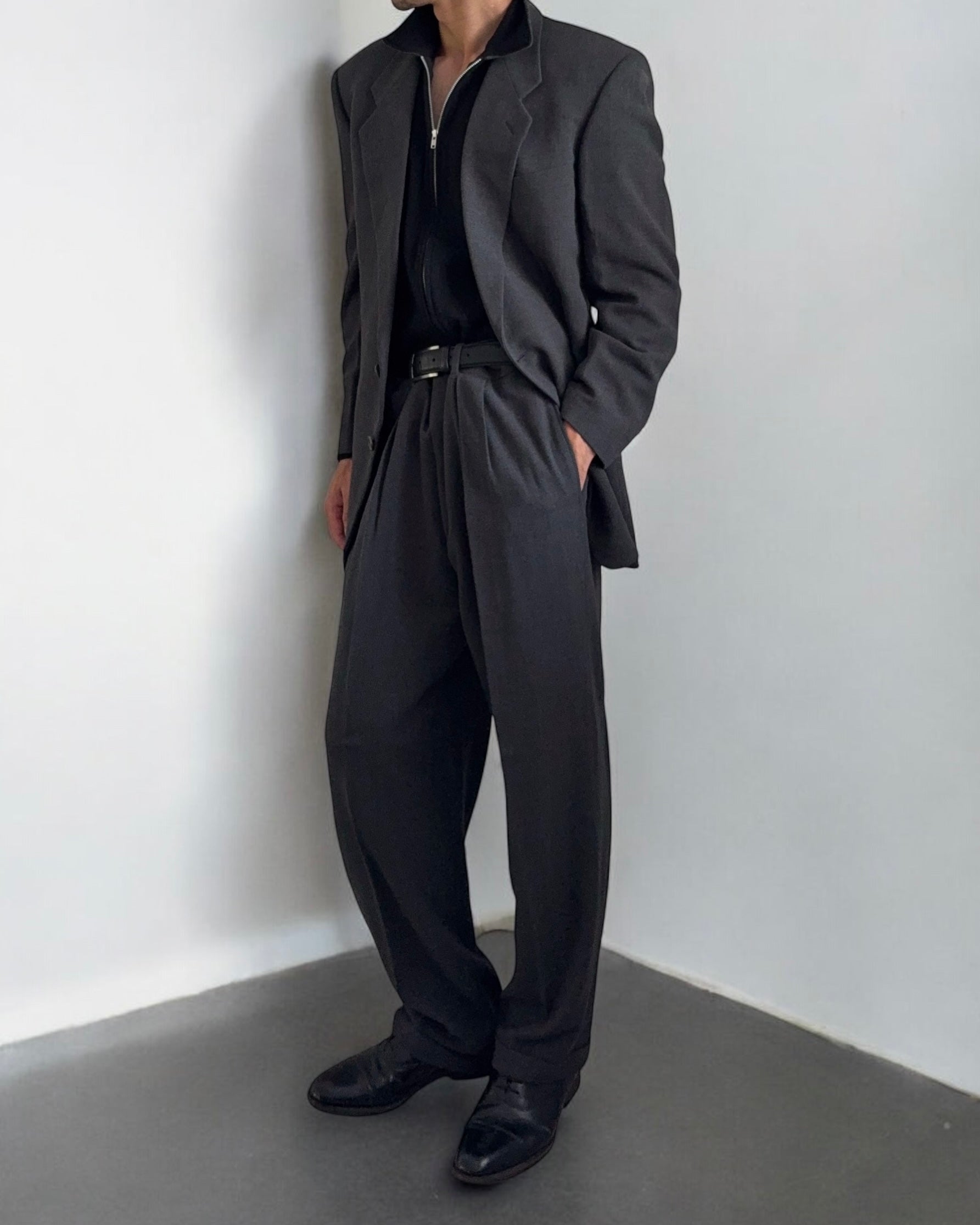 Giorgio Armani 1990s 3-B Pleated Wool Suit - Size L Jacket / 34" Waist