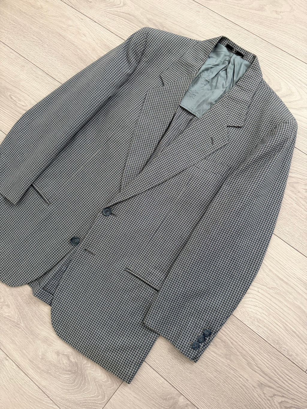 Valentino 1980s 2B Cotton Check Sport Blazer Jacket - Size S