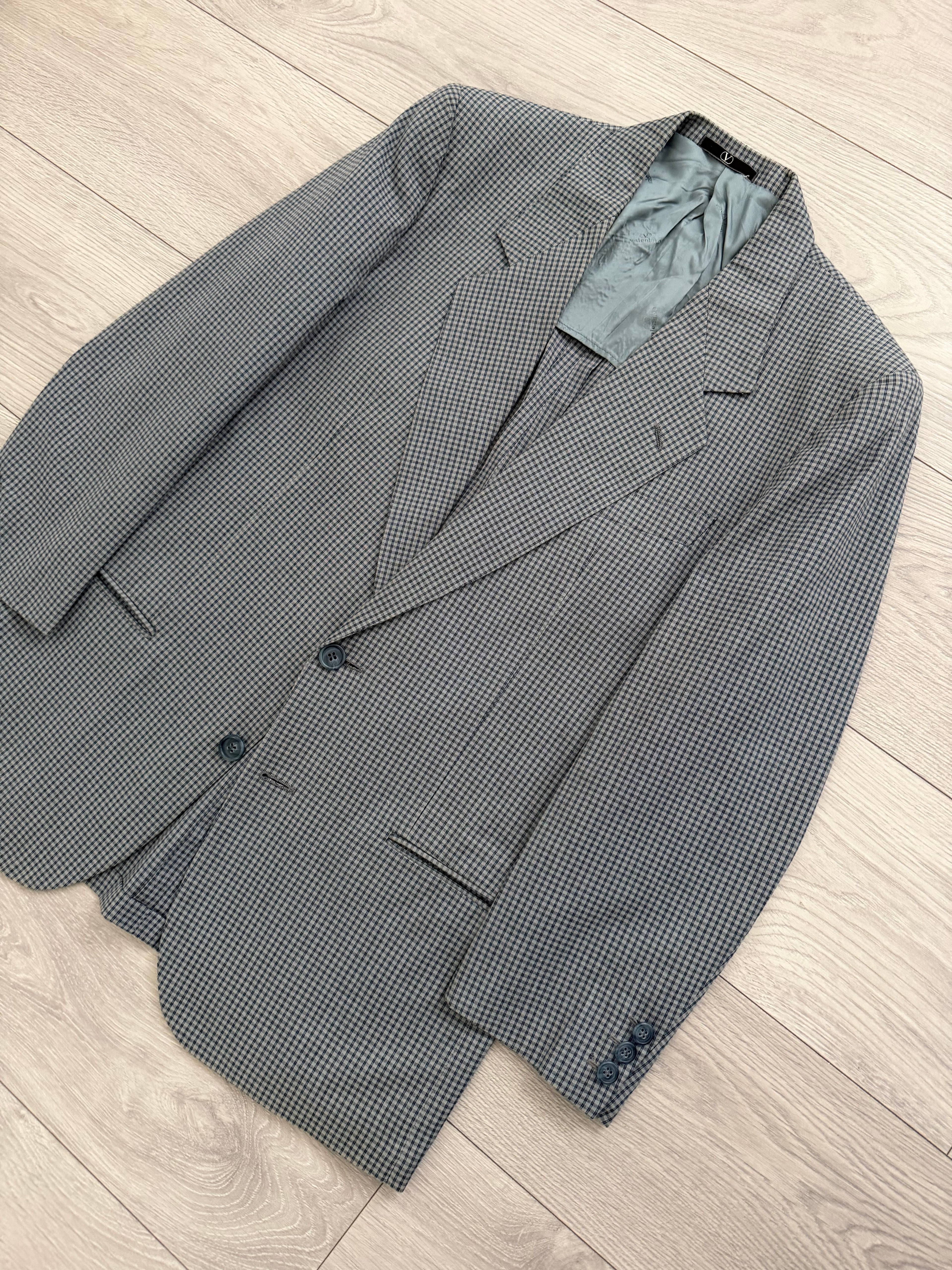 Valentino 1980s 2B Cotton Check Sport Blazer Jacket - Size S