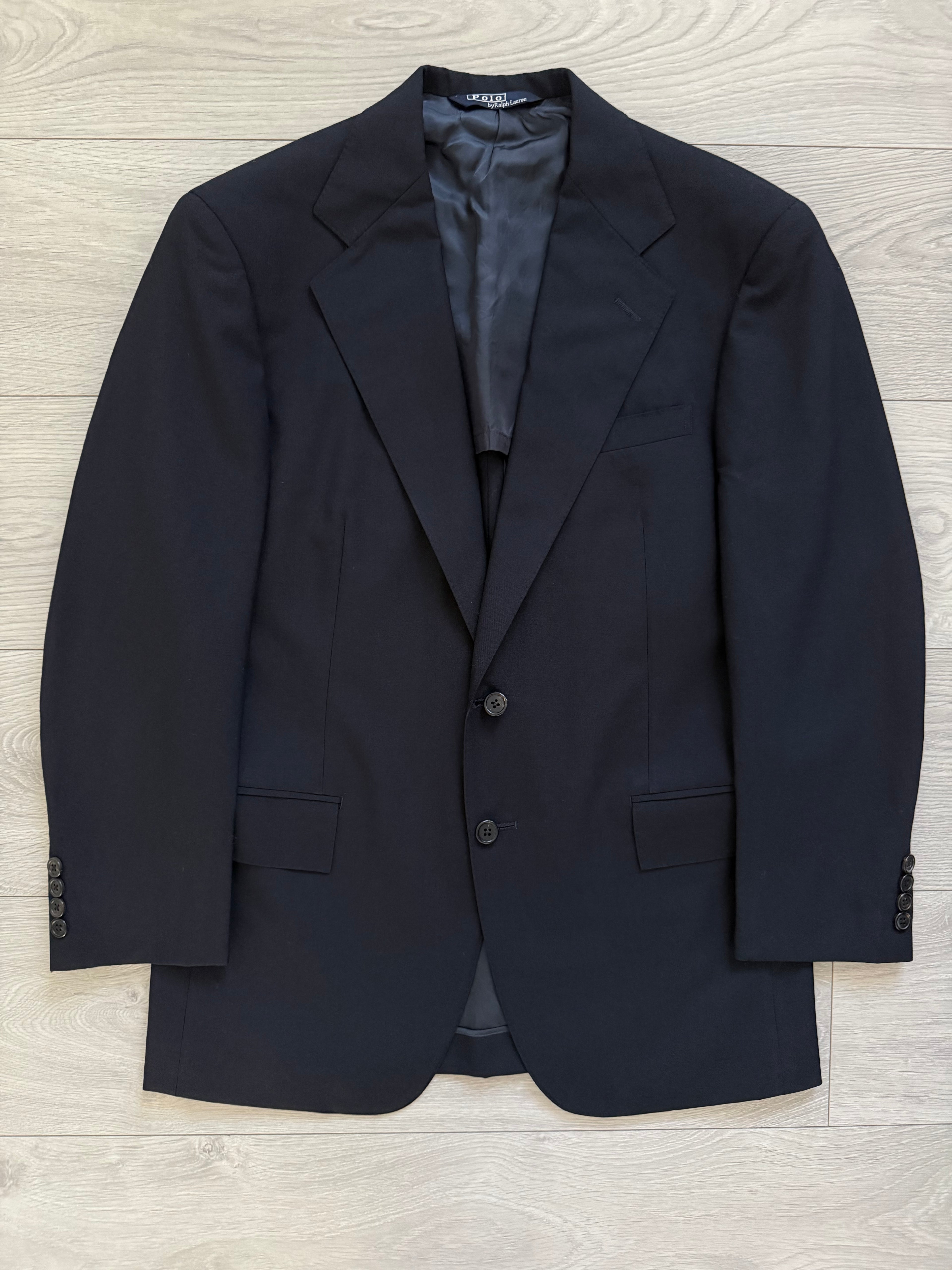 Ralph Lauren 1990s 2B Pleated Wool Suit Navy - Size S Jacket / 30" Waist