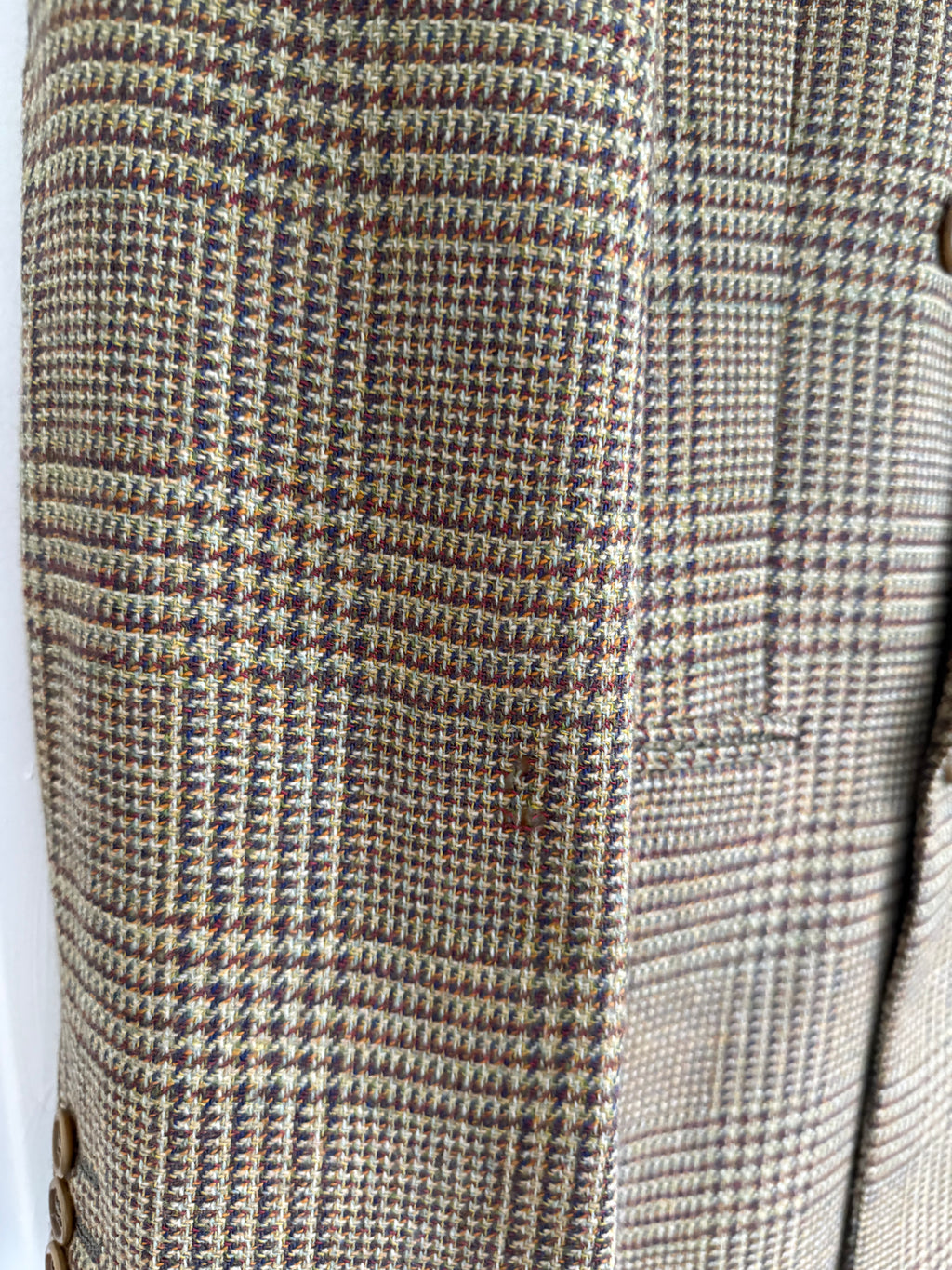 Valentino 1980s Peaked Lapel Double Breasted Textured Wool Sports Blazer Jacket - Size L